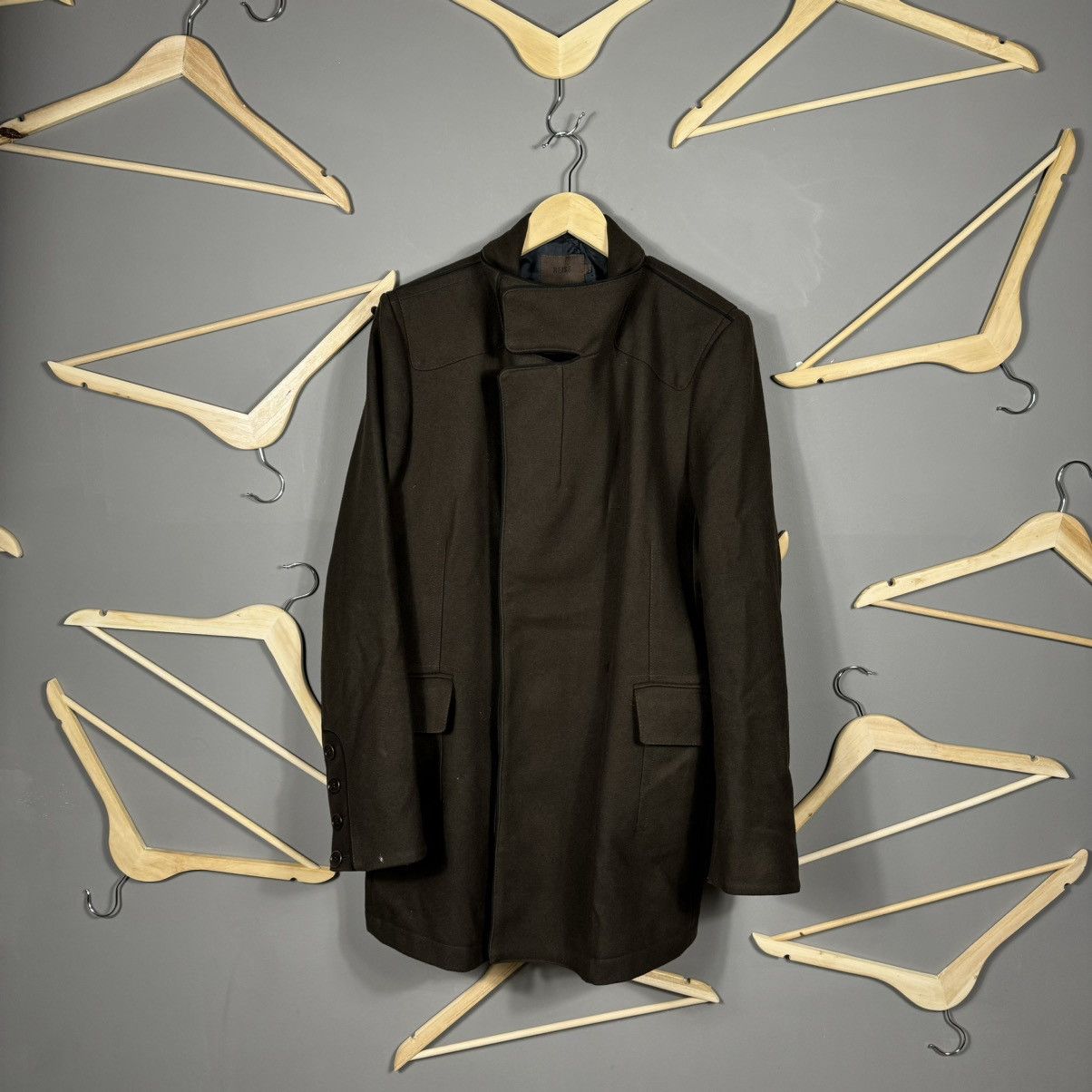 image of Reiss Wool Duffle Coat in Brown, Men's (Size Large)
