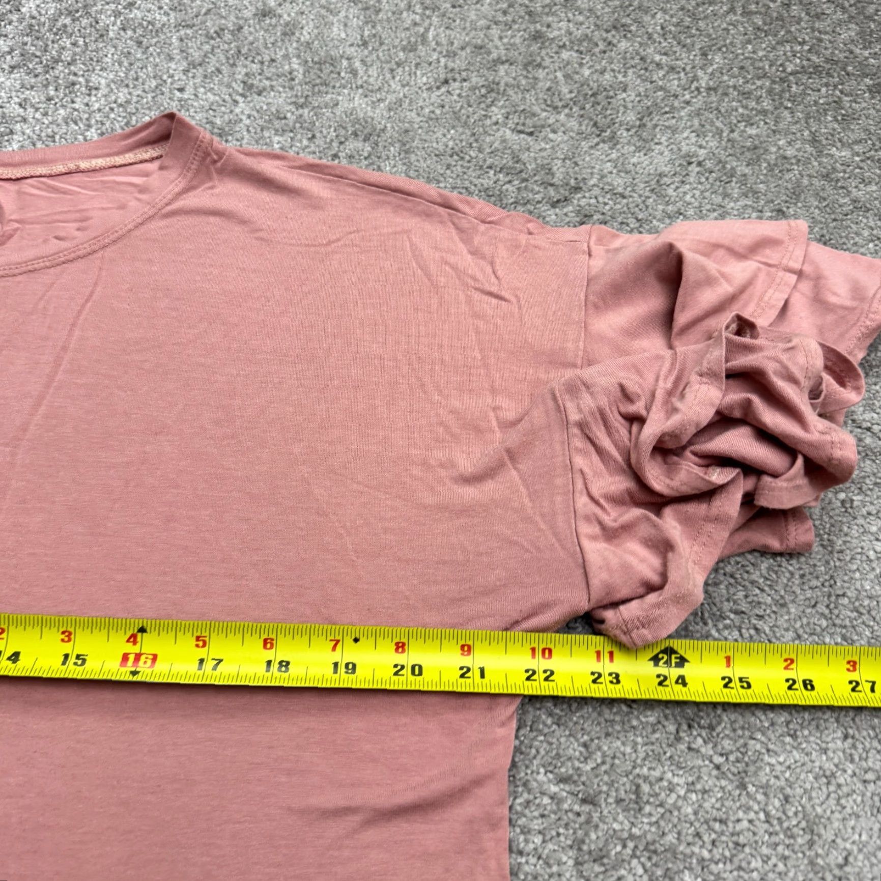 Pinko Nur Blouse Shirt Womens XL Pink Short Sleeve Ruffle Knit Crew Neck Casual Bohemian Classic Modern Classic Relaxed Fit Regular Womens Size XL / US 12-14 / IT 48-50 - 7 Thumbnail