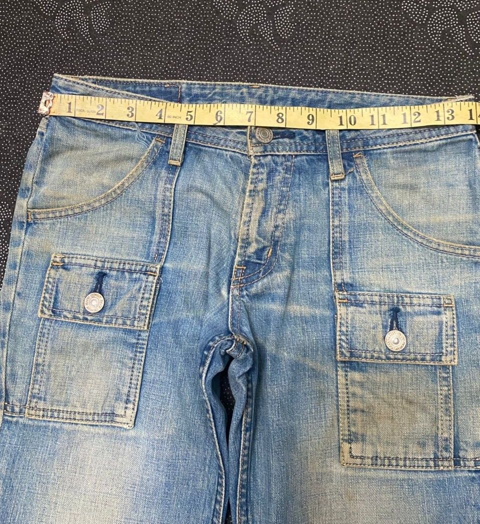 If Six Was Nine 💥FLARE💥VINTAGE MOUSSY JEANS BUSHPANT DISTRESSED DENIM Size US 28 / EU 44 - 4 Thumbnail