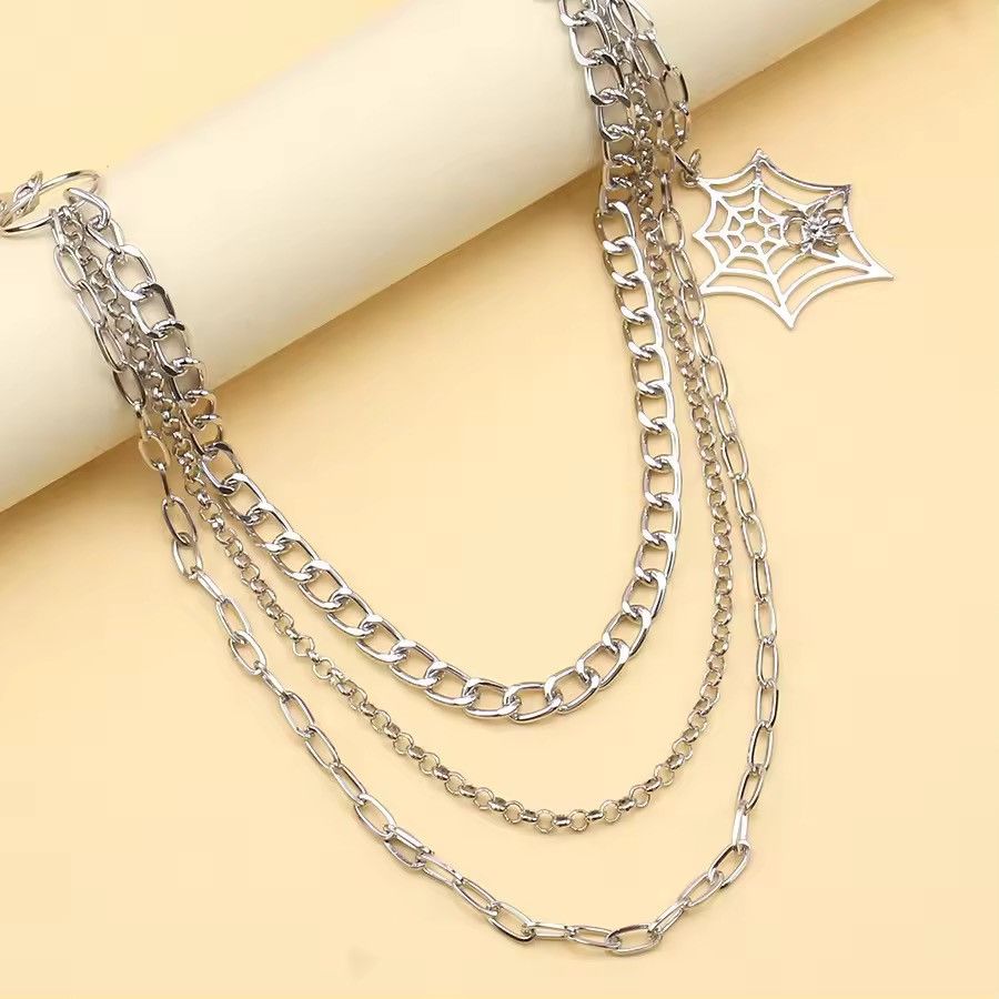 Jewelry Spider Web Chain Wallet Chain, Gothic Punk Accessory Size ONE SIZE - 5 Thumbnail