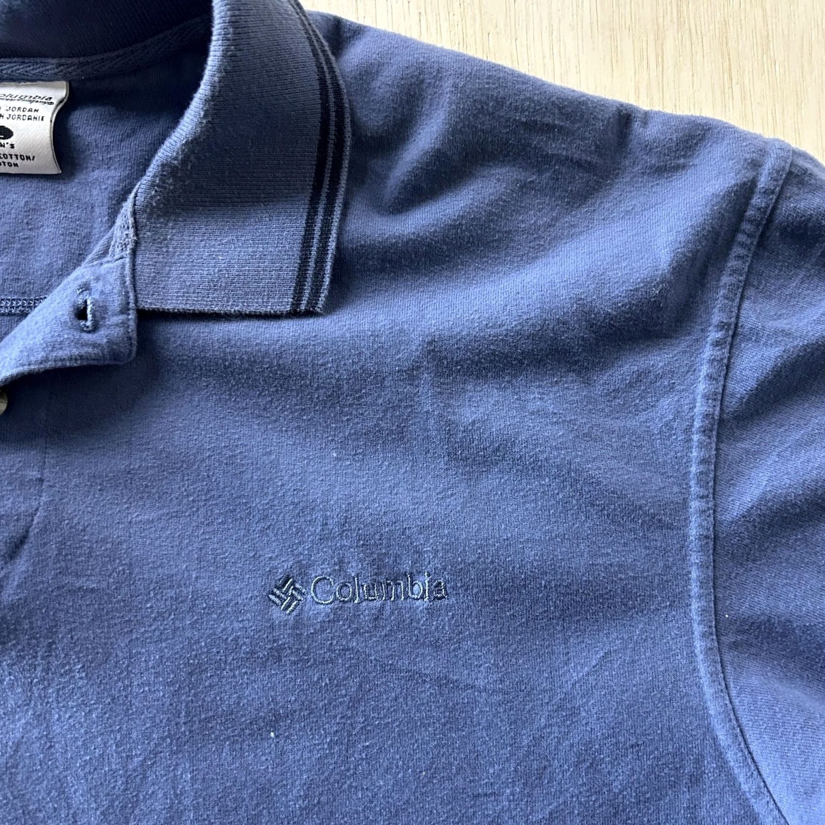 Vintage Columbia Polo Shirt Mens L Blue 100% Cotton Short Sleeve Casual Knit Size US L / EU 52-54 / 3 - 2 Thumbnail