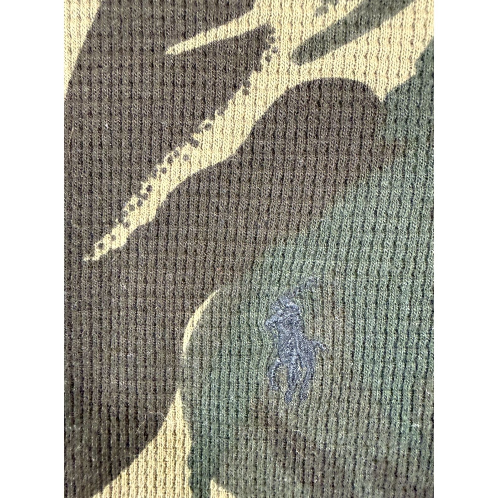 Polo Ralph Lauren Polo Ralph Lauren Thermal Shirt Mens S Green Camouflage Waffle Knit Long Sleeve Crew Neck Size US S / EU 44-46 / 1 - 5 Thumbnail