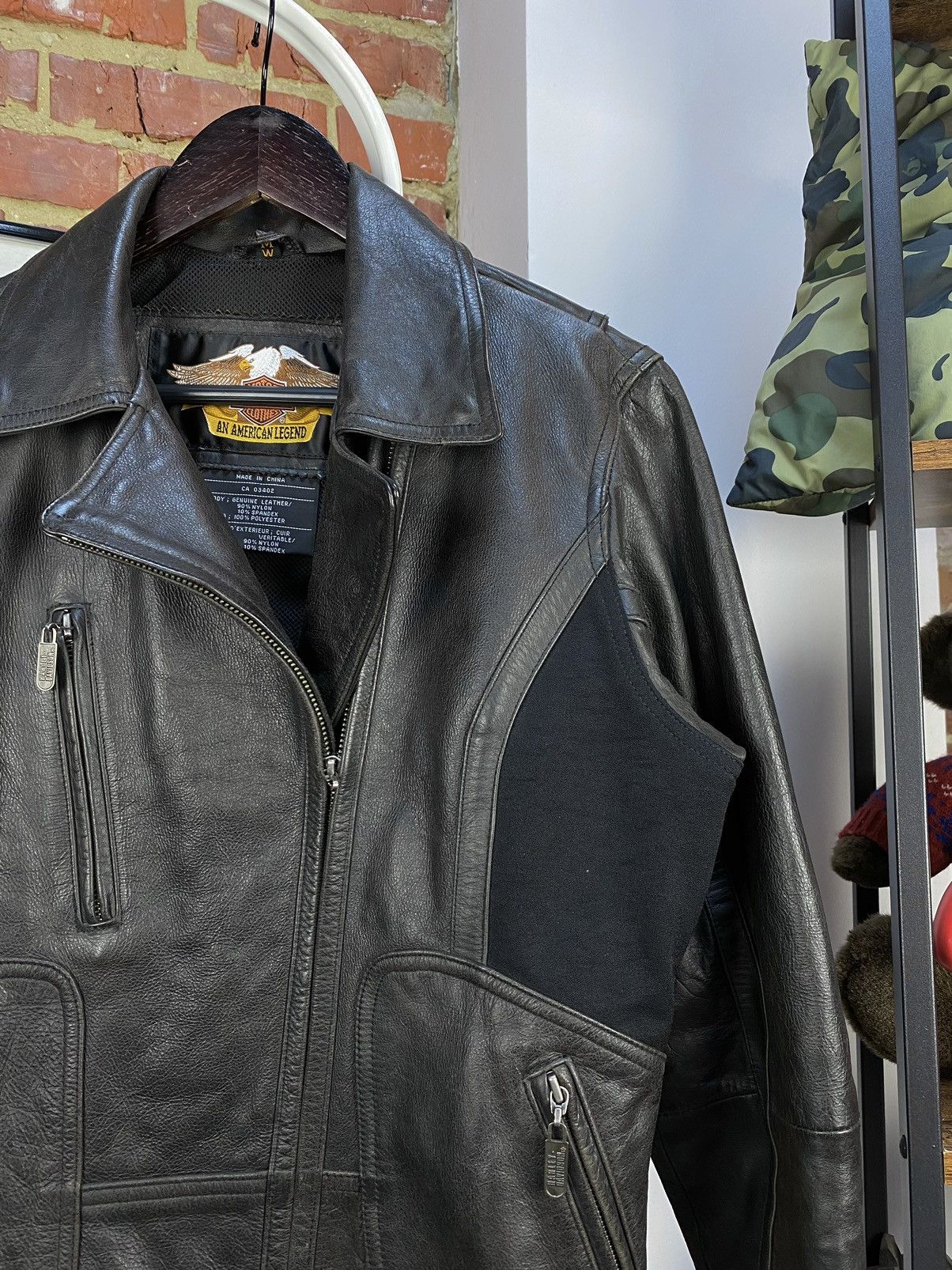 Harley Davidson × Vintage Harley Davidson Motorcycle Biker Black Leather Jacket Size M / US 6-8 / IT 42-44 - 10 Thumbnail