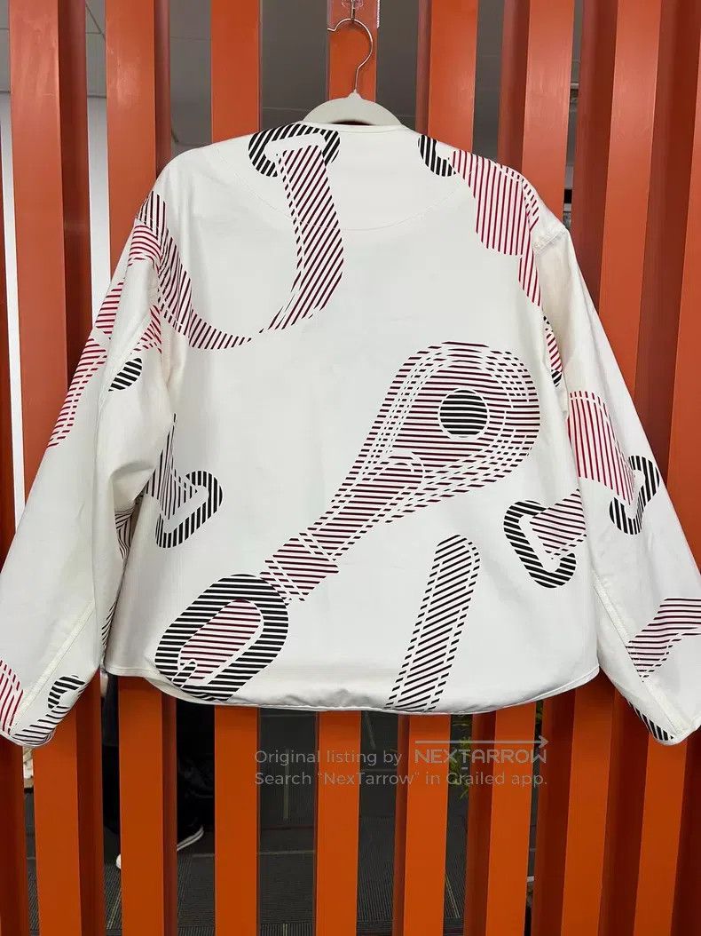 Hermes Hermes White Printed Cotton Single-breasted Long Sleeve Ja Size XS / US 0-2 / IT 36-38 - 2 Thumbnail