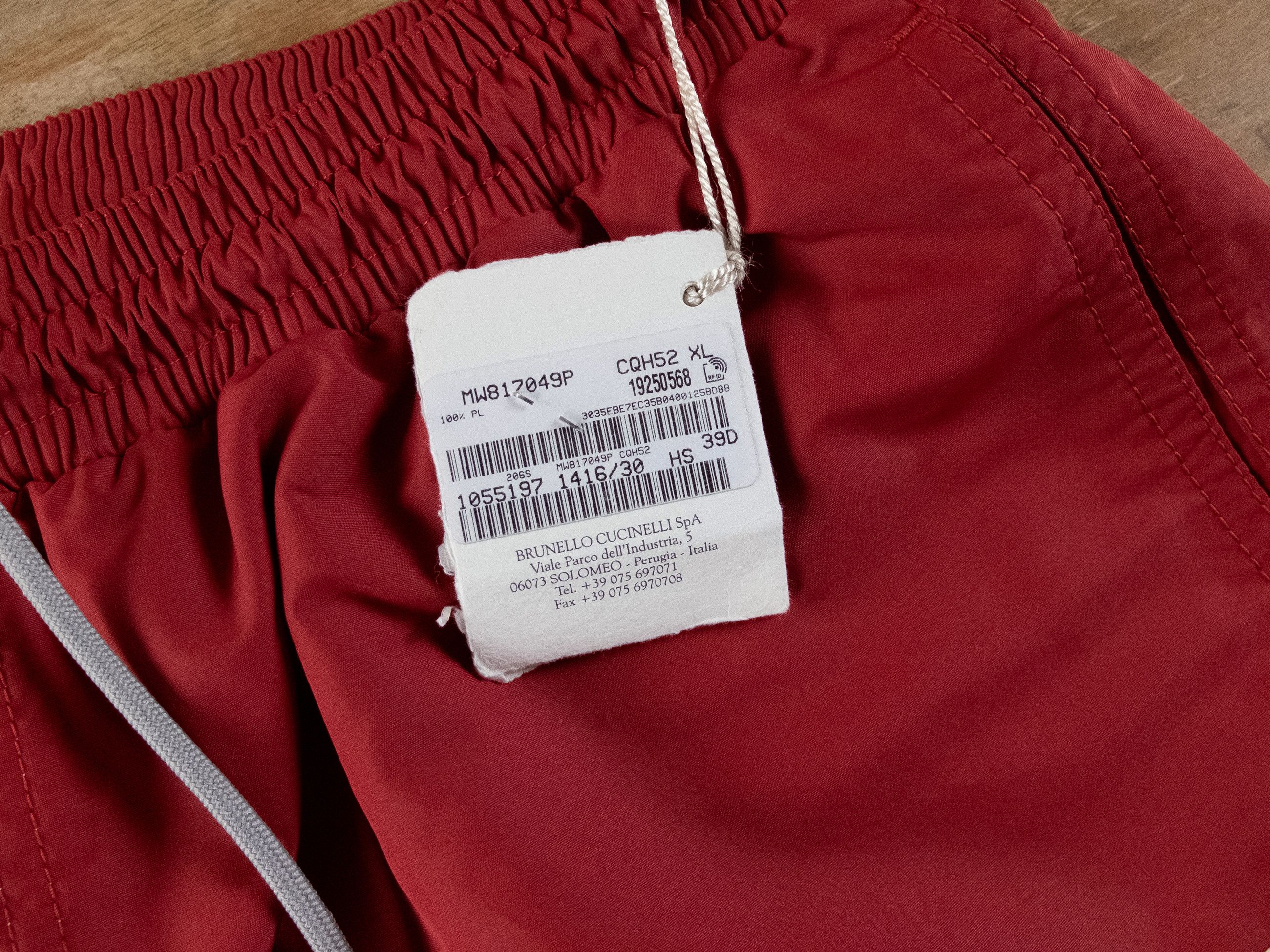 Brunello Cucinelli BRUNELLO CUCINELLI red white Across Meridian swim shorts XL Size US 36 / EU 52 - 6 Thumbnail