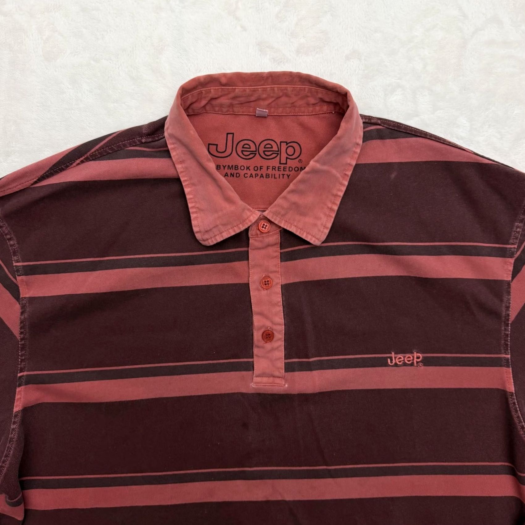 Jeep Jeep Shirt Mens 2XL Red Rugby Polo Stripe Long Sleeve Logo Casual Size US XXL / EU 58 / 5 - 2 Thumbnail