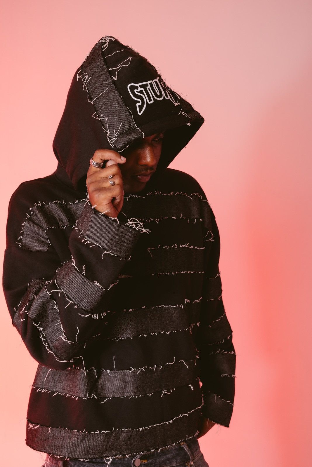 Vale Denim Distressed Hoodie Size US XS / EU 42 / 0 - 5 Thumbnail