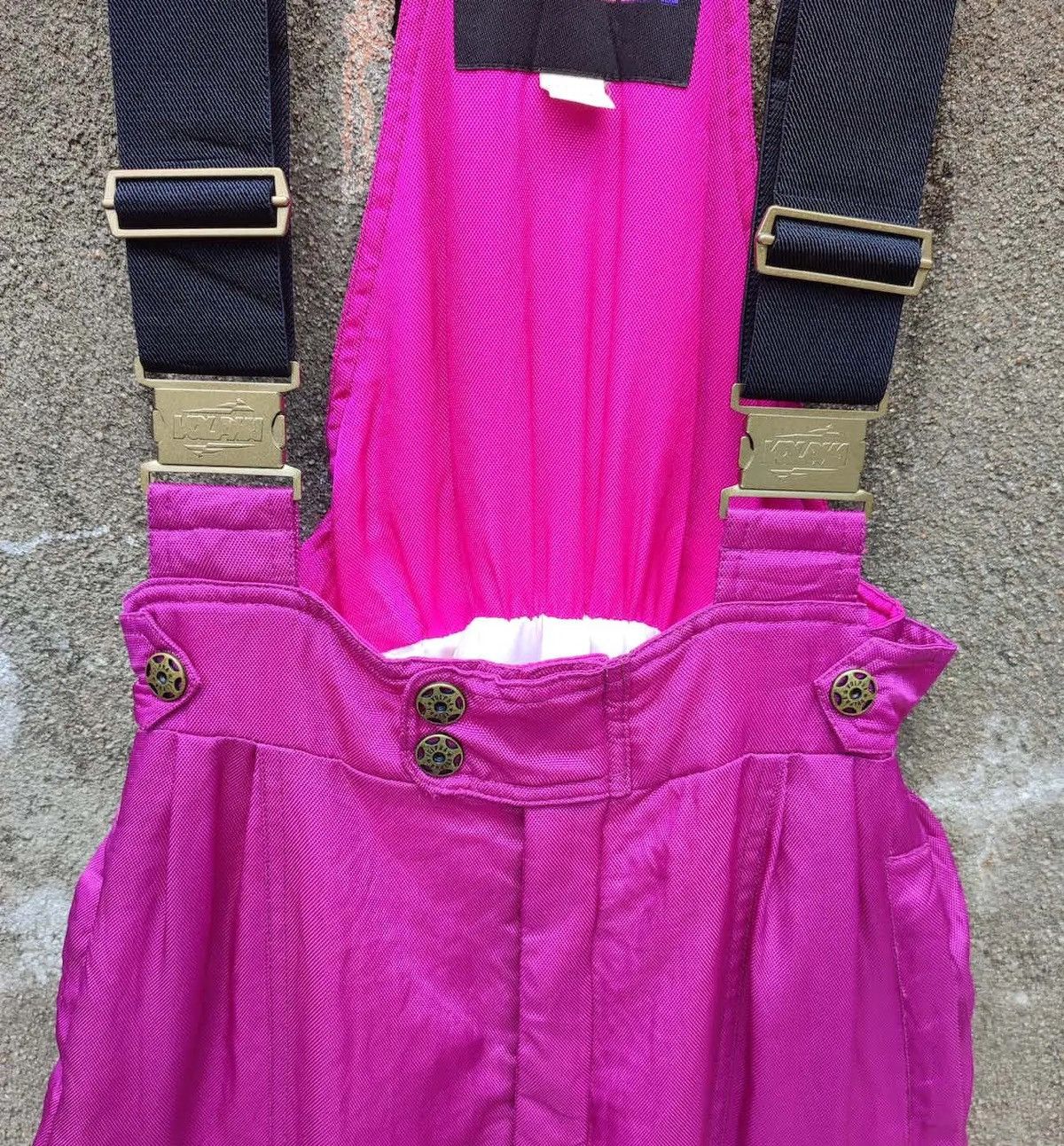 Vintage Volpha Vintage 90s Neon Purple Ski Overalls Retro Snow Pants Size US 31 - 2 Thumbnail