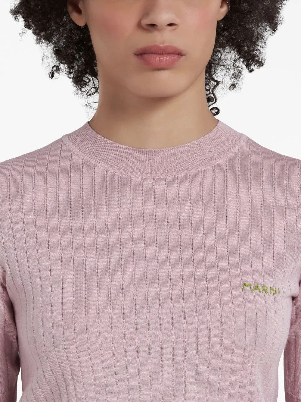 Marni o1y1125 Crewneck Sweater in Light Pink Size XS / US 0-2 / IT 36-38 - 2 Thumbnail