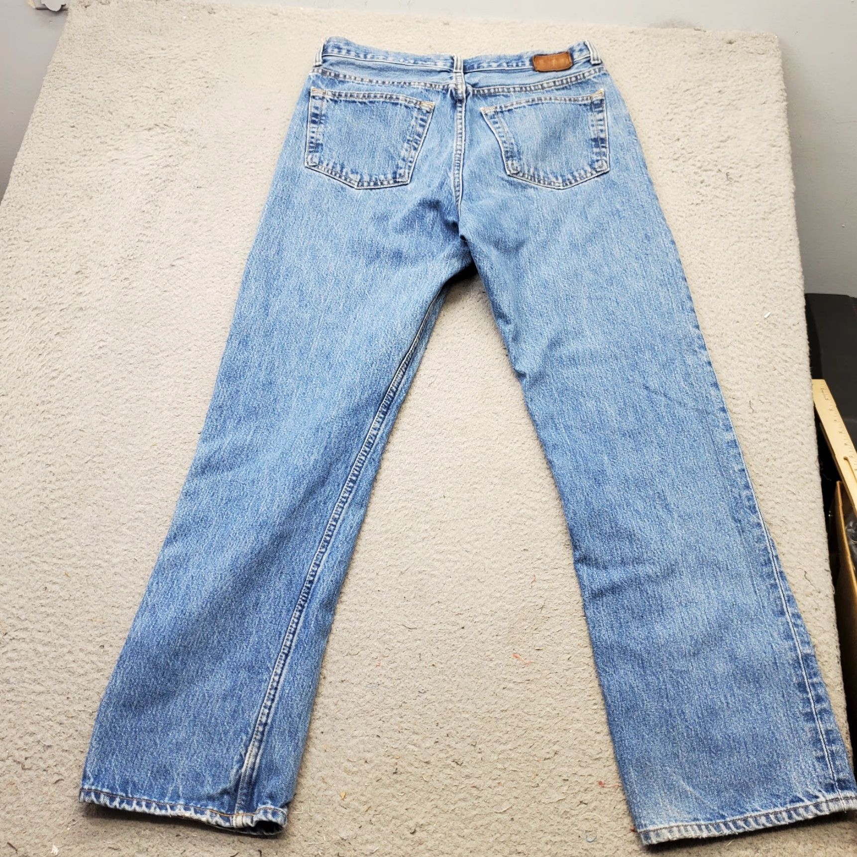 Gap GAP Mens Jeans Straight 33x32 Blue Denim Easy Fit Mid Rise Outdoor Denim Jeans Mens Size 33 Blue Streetwear Regular Rise 5-Pocket Size US 33 - 2 Thumbnail