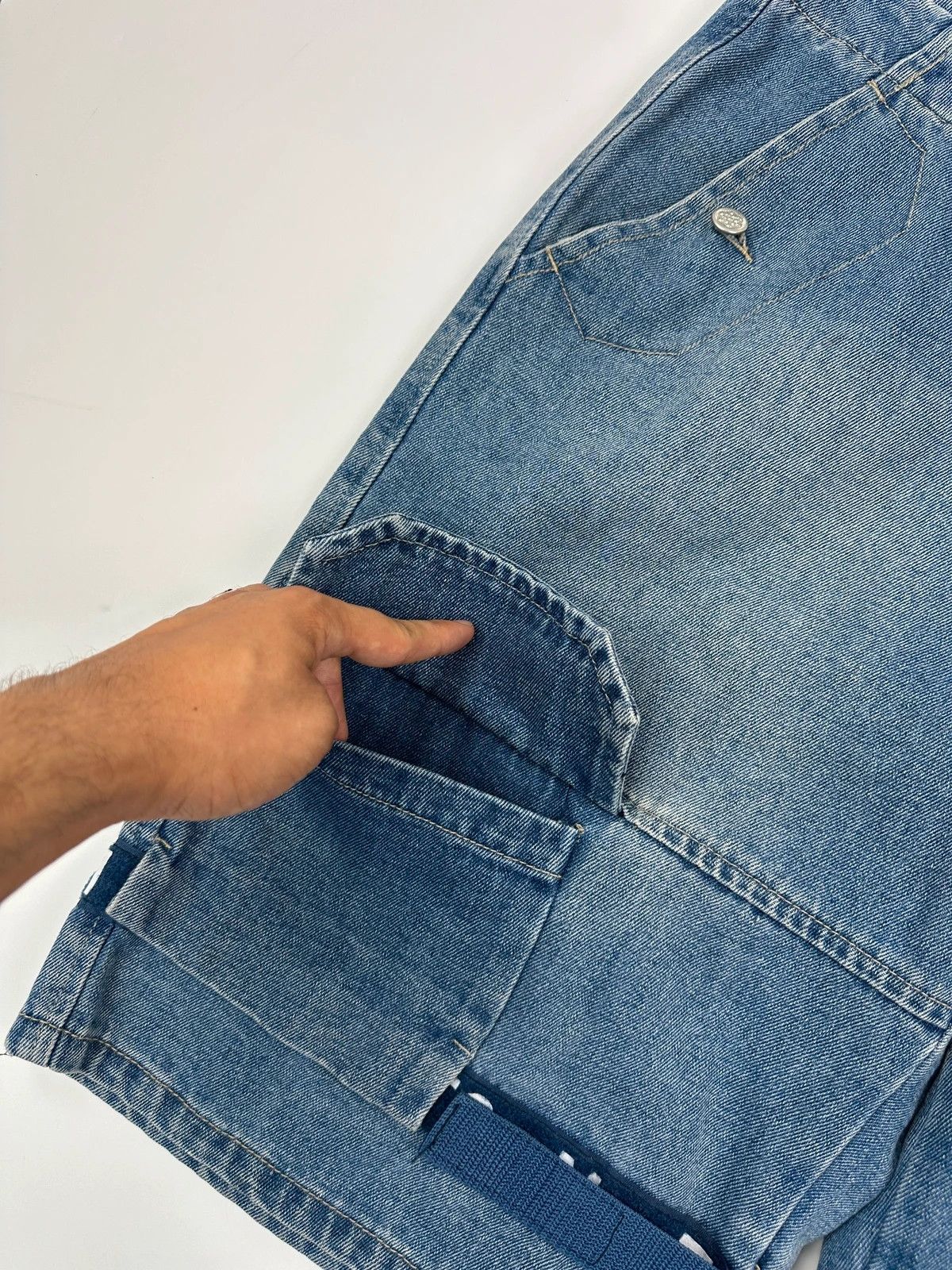 Marithe + Francois Girbaud Marithé + François Girbaud 00’s Baggy Denim Short Sratch Size US 36 / EU 52 - 5 Thumbnail