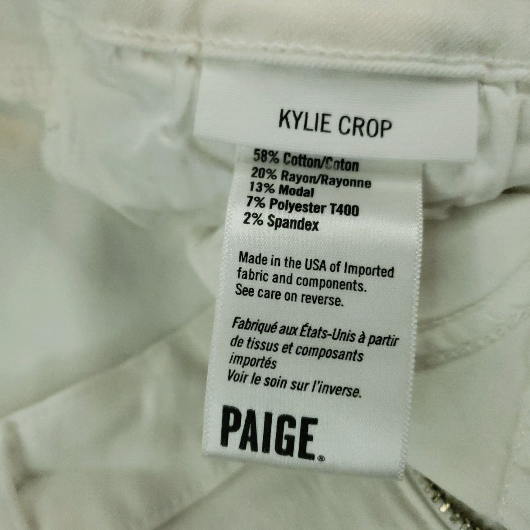 Paige Paige Jeans Womens White Denim Skinny Kylie Crop Stretch 29x25 Size 29" - 7 Thumbnail