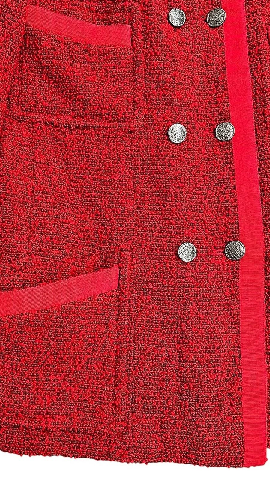 Chanel Chanel 97A Red Tweed Wool Jacket Size M / US 6-8 / IT 42-44 - 6 Thumbnail