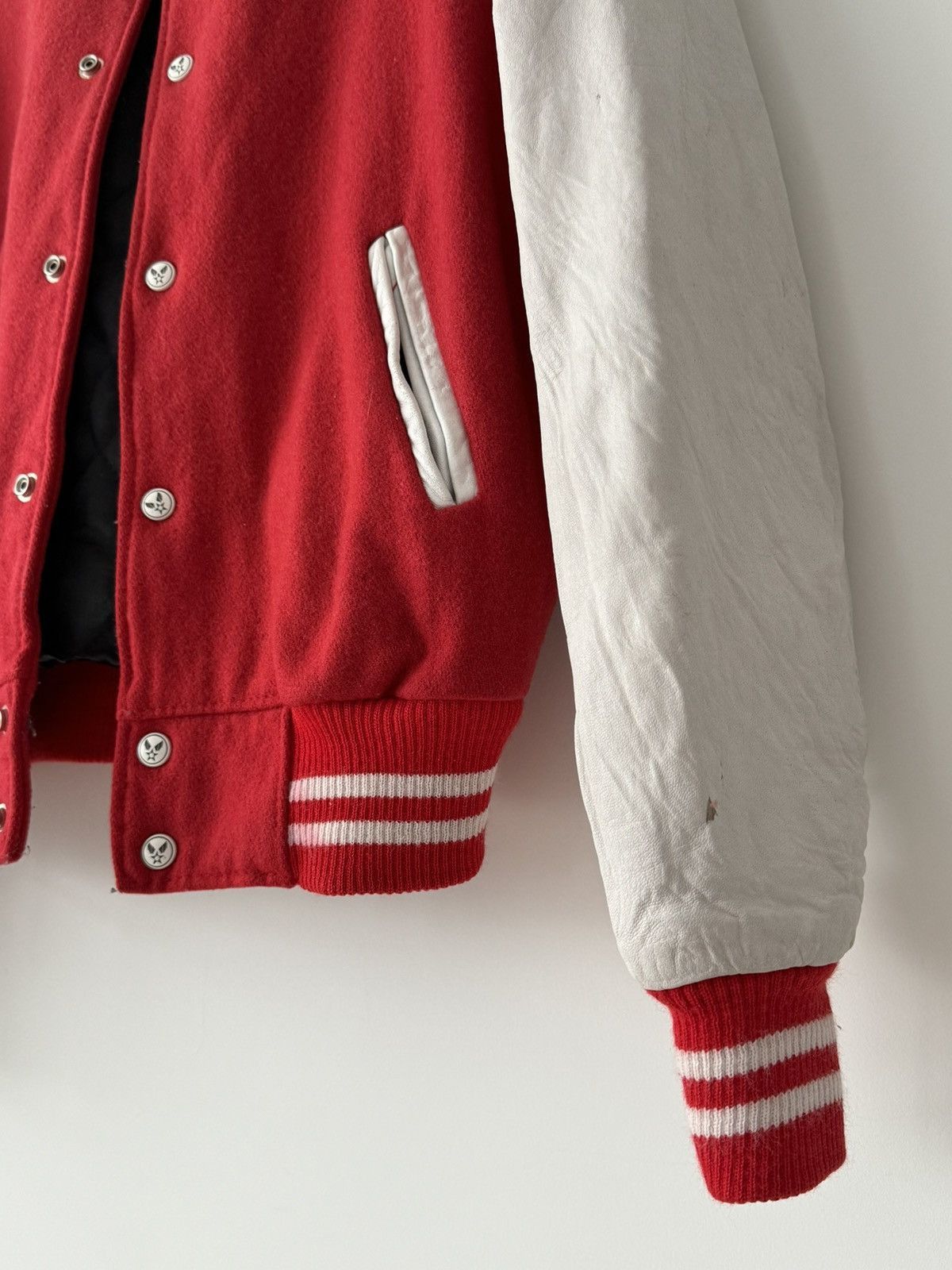Avirex × Vintage Vintage 90s Avirex USA Varsity Wool Leather Red Jacket Size US M / EU 48-50 / 2 - 8 Thumbnail