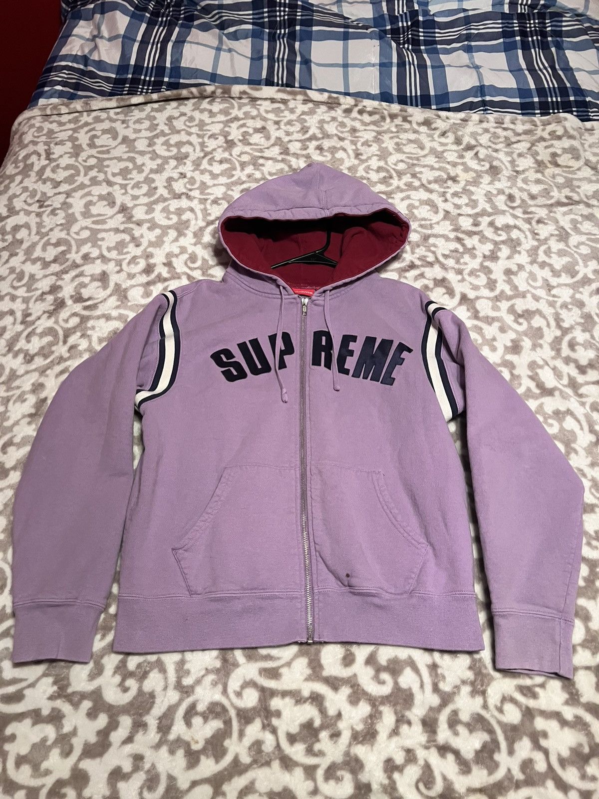 Supreme SS18 Supreme Jet Sleeve Zip Up Hooded Sweatshirt | Grailed
