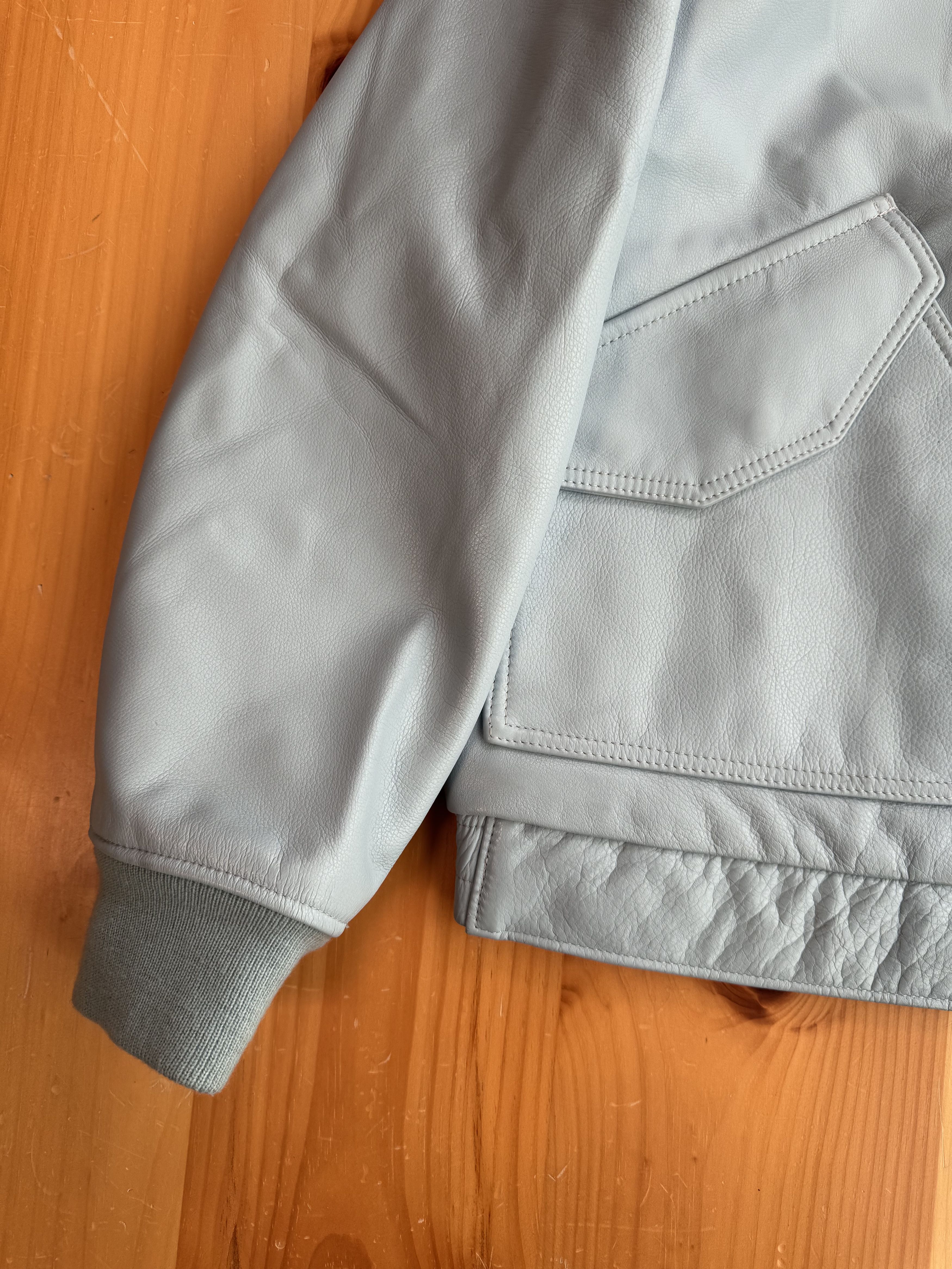 Schott × Supreme FW 2019 Supreme x Schott Blue Leather Bomber Jacket Size US XL / EU 56 / 4 - 2 Thumbnail