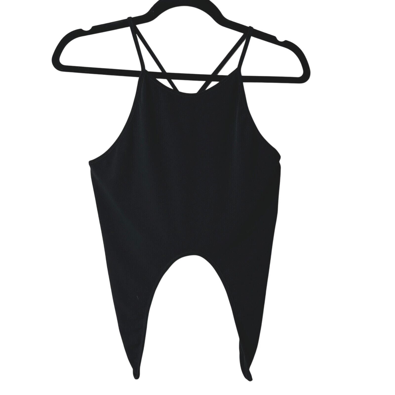 Other NWT Motel Black Spaghetti Racerback Tank Top Crop Cut Out S Size S / US 4 / IT 40 - 1 Thumbnail