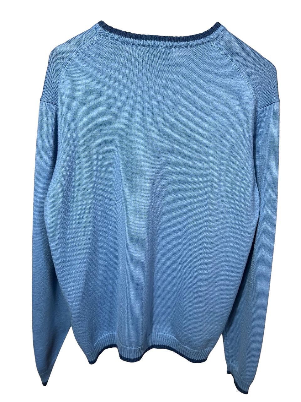 Yves Saint Laurent Yves Saint Laurent Pour Homme Big Logo Knit Sweater Blue Size US L / EU 52-54 / 3 - 4 Thumbnail