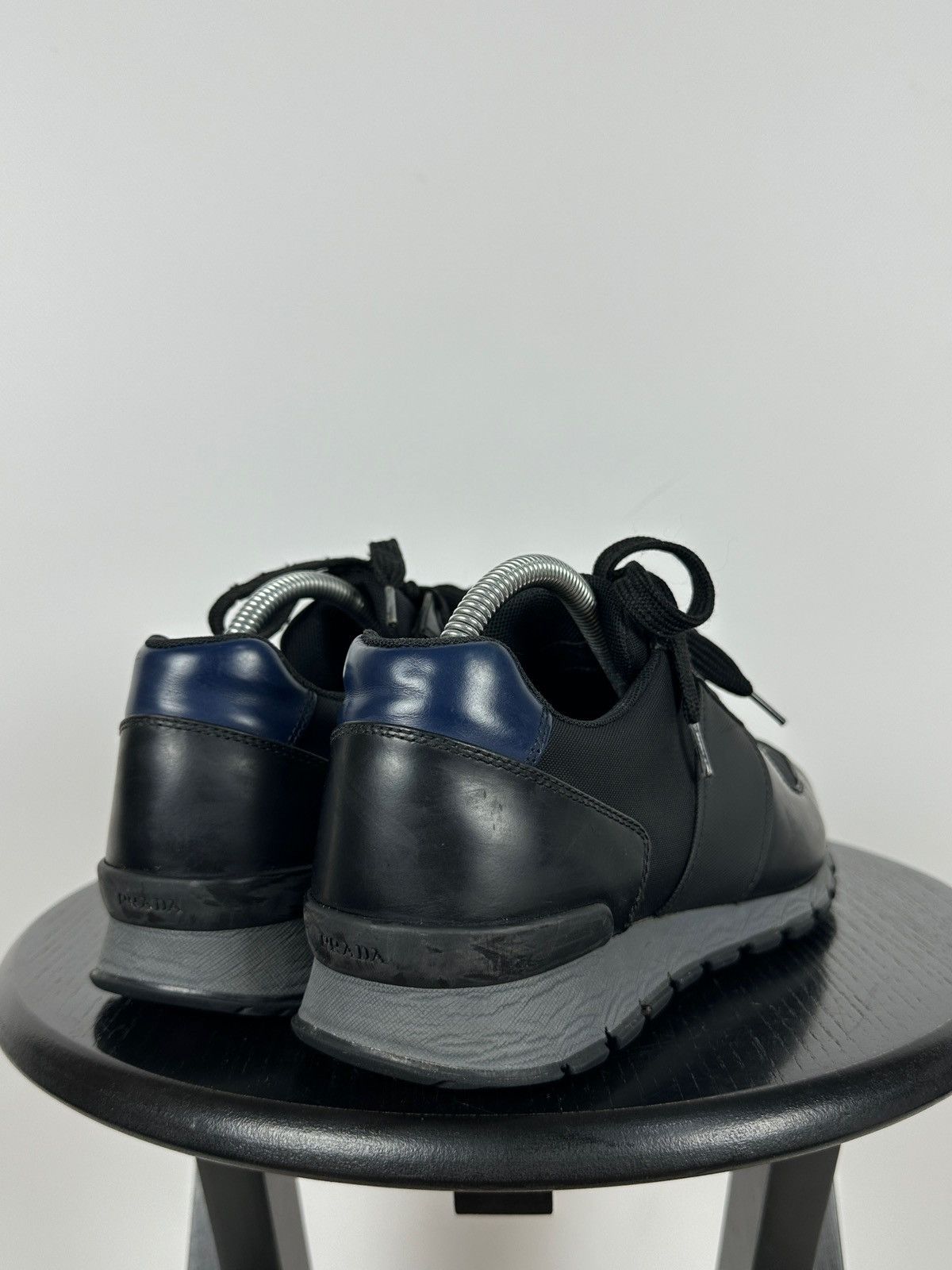 Prada Prada Matchrace Black Leather Sneakers Size US 7 / EU 40 - 6 Thumbnail