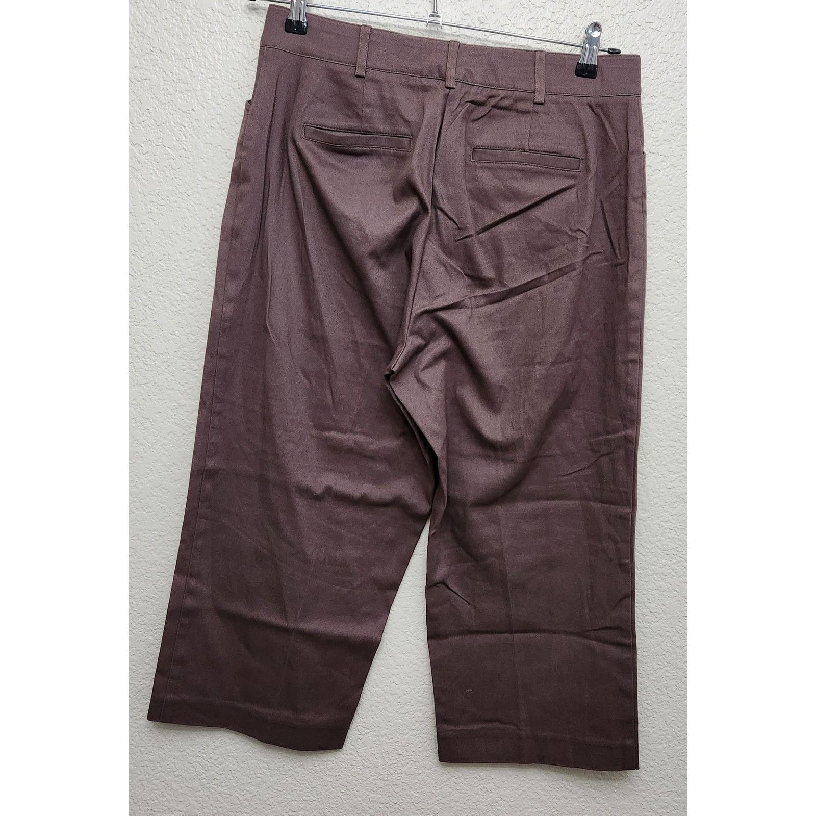 Other Counterparts Brown Flat Front Cropped Pants 10 Straight Leg Size 32" / US 10 / IT 46 - 2 Thumbnail