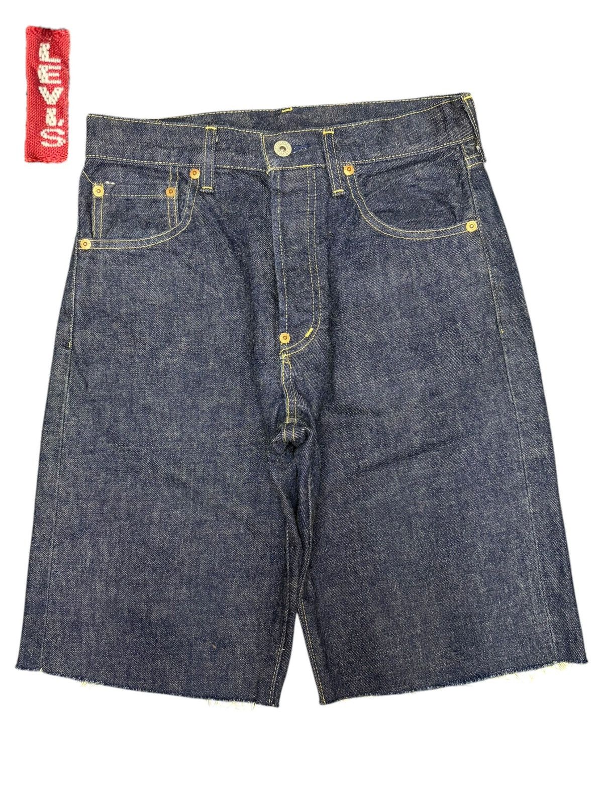 Levi's Vintage 90s Levis 702 Big E Selvedge Buckle Back Jean Shorts Size US 28 / EU 44 - 1 Thumbnail