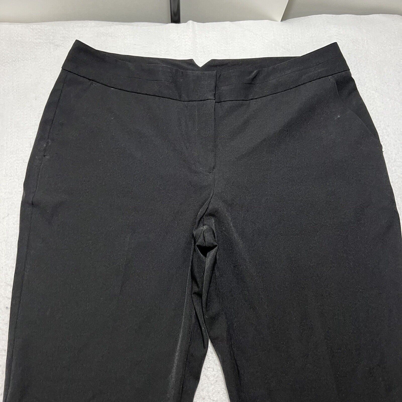 Worthington Worthington 14 (36x27) Flat Front Black Dress Pants Trousers Size 36" / US 14 / IT 50 - 2 Thumbnail