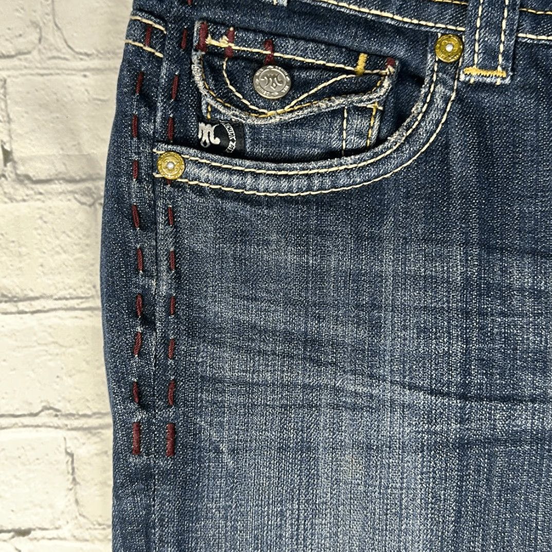 Denime Mek Denim USA San Diego Jeans W28 L34 Heavy Stitching Women Jeans Bootcut Blue USA Theme Size 28" / US 6 / IT 42 - 2 Thumbnail