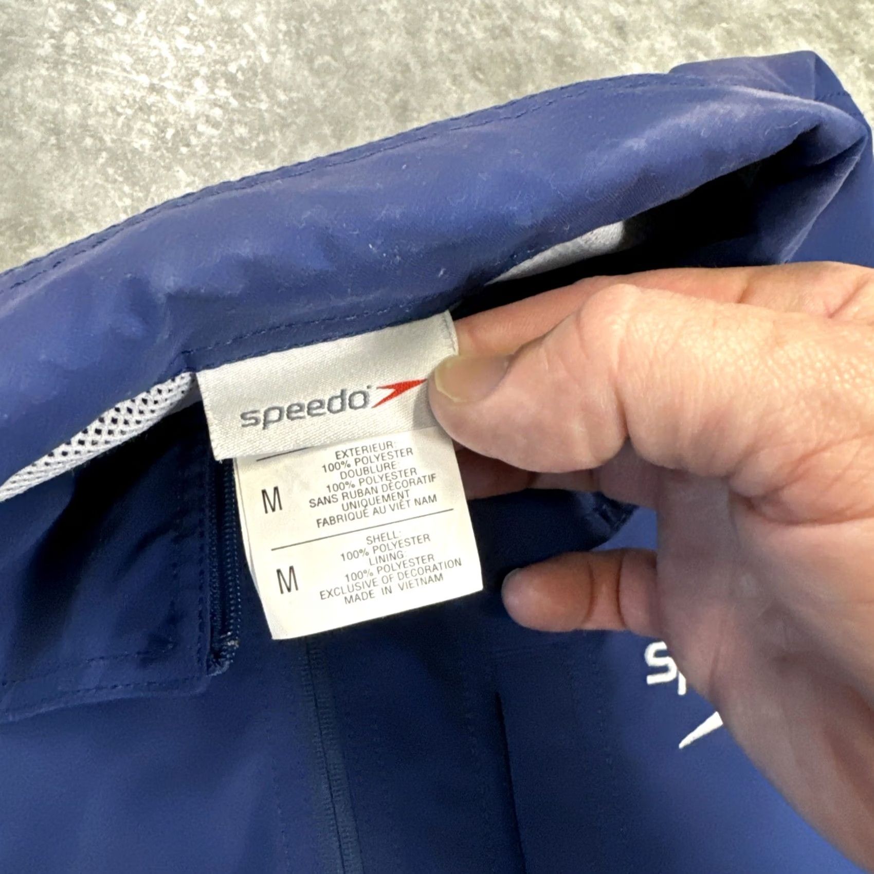Speedo Speedo USA Vest Mens M Full Zip 3 Pockets Blue Lined Swimmer Olympics Flaws Size US M / EU 48-50 / 2 - 6 Thumbnail