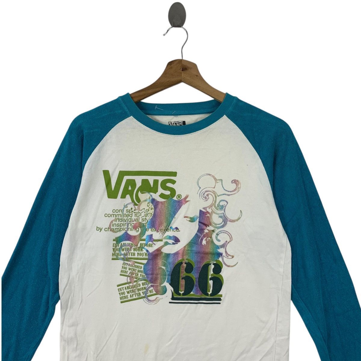 Vans VANS OFF THE WALL 66 Reflective Raglan Top Tee Shirt Top Size M / US 6-8 / IT 42-44 - 2 Thumbnail