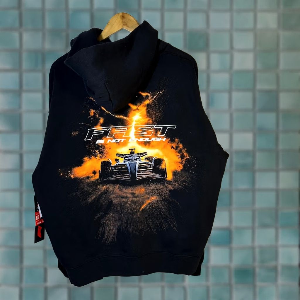 Pacsun PacSun Formula 1 Hoodie Mens L Black Graphic Print Hooded Pockets Fleece Pullover NWT Racing Logo Size US L / EU 52-54 / 3 - 1 Thumbnail