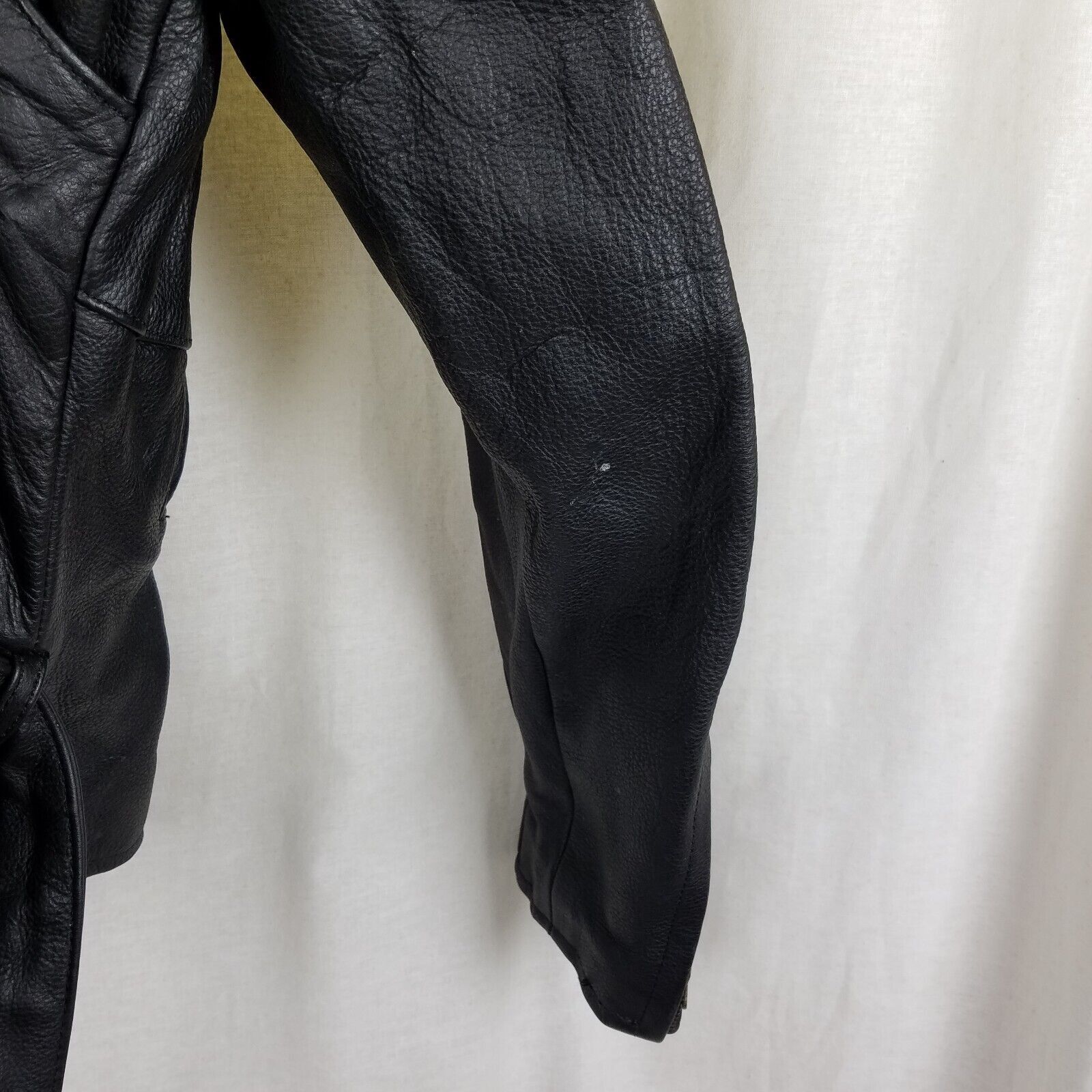 Vintage Vtg Raider Belted Black Leather Motorcycle Jacket Zip Snap Size XXL / US 16-18 / IT 52-54 - 9 Thumbnail