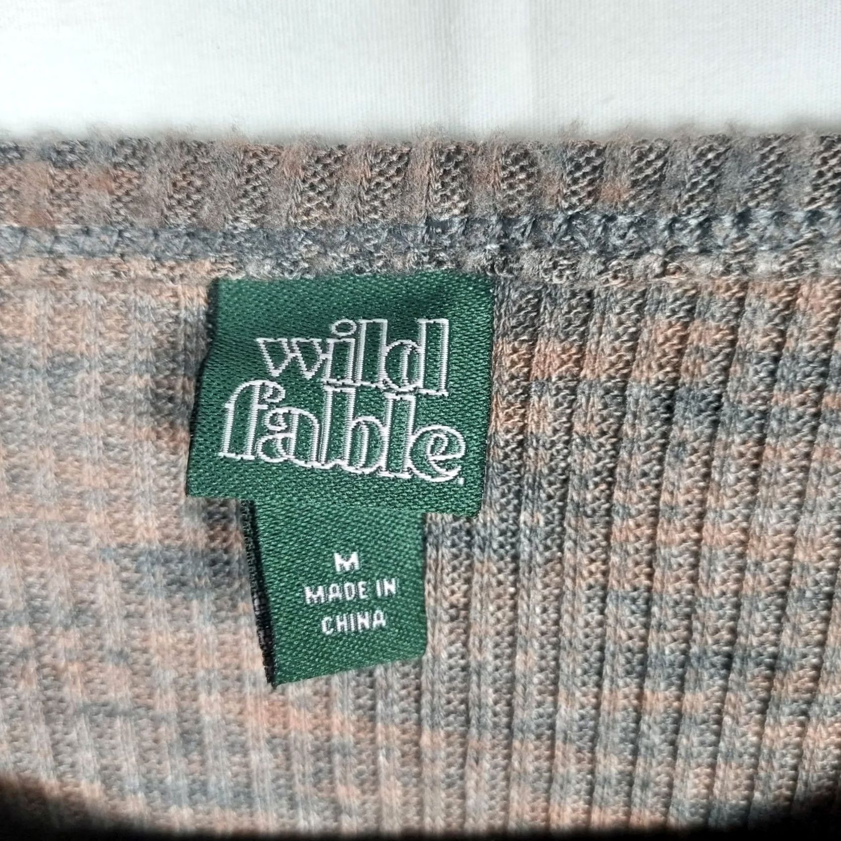 Vintage Wild Fable Ruched Ribbed Long Sleeve Top Brown M Womens Cropped Knit Stretch Pullover Casual/NWOT Size M / US 6-8 / IT 42-44 - 4 Thumbnail