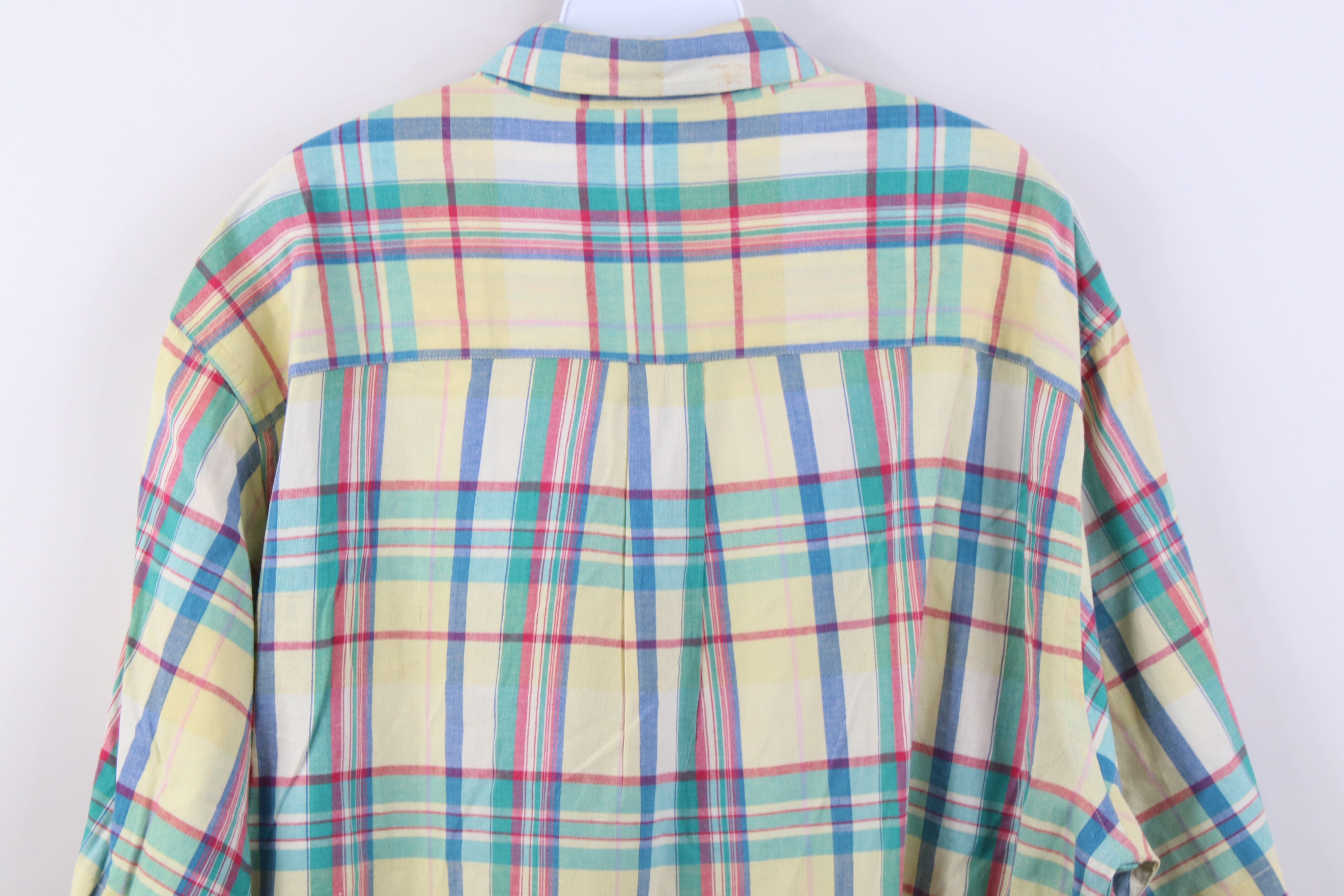 Lands' End Vintage 90s Lands End Plaid Short Sleeve Button Down Shirt Size US L / EU 52-54 / 3 - 10 Thumbnail