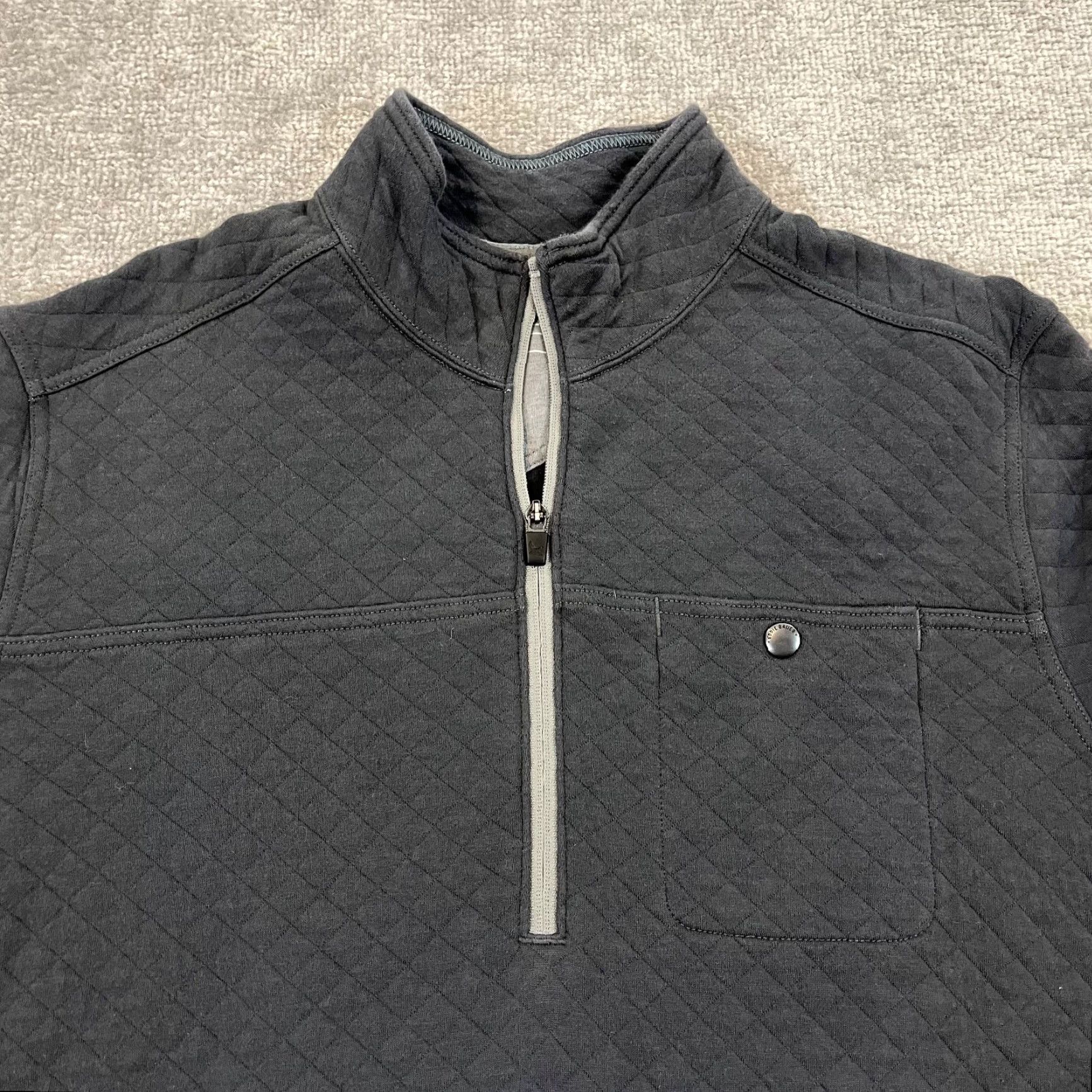 Eddie Bauer Eddie Bauer Sweater Jacket Men Large Gray Grid 1/2 Zip Pullover Outdoor Hike L/S Size US L / EU 52-54 / 3 - 2 Thumbnail