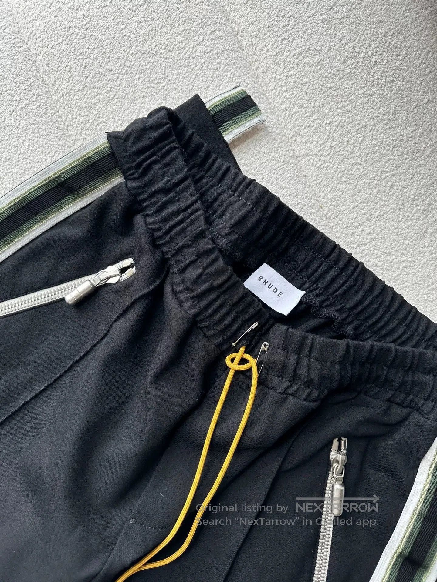 Rhude black striped track pants for men. Size US 34 / EU 50 - 3 Thumbnail