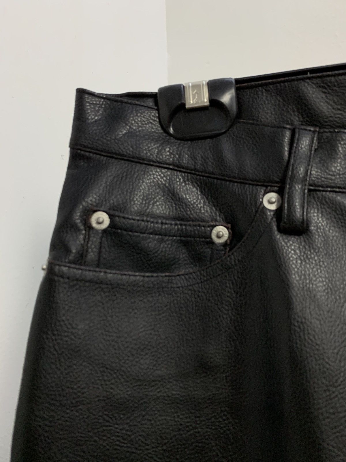 If Six Was Nine × Japanese Brand × Vintage Crazy vintage Root Three leather pant Size US 31 - 6 Thumbnail