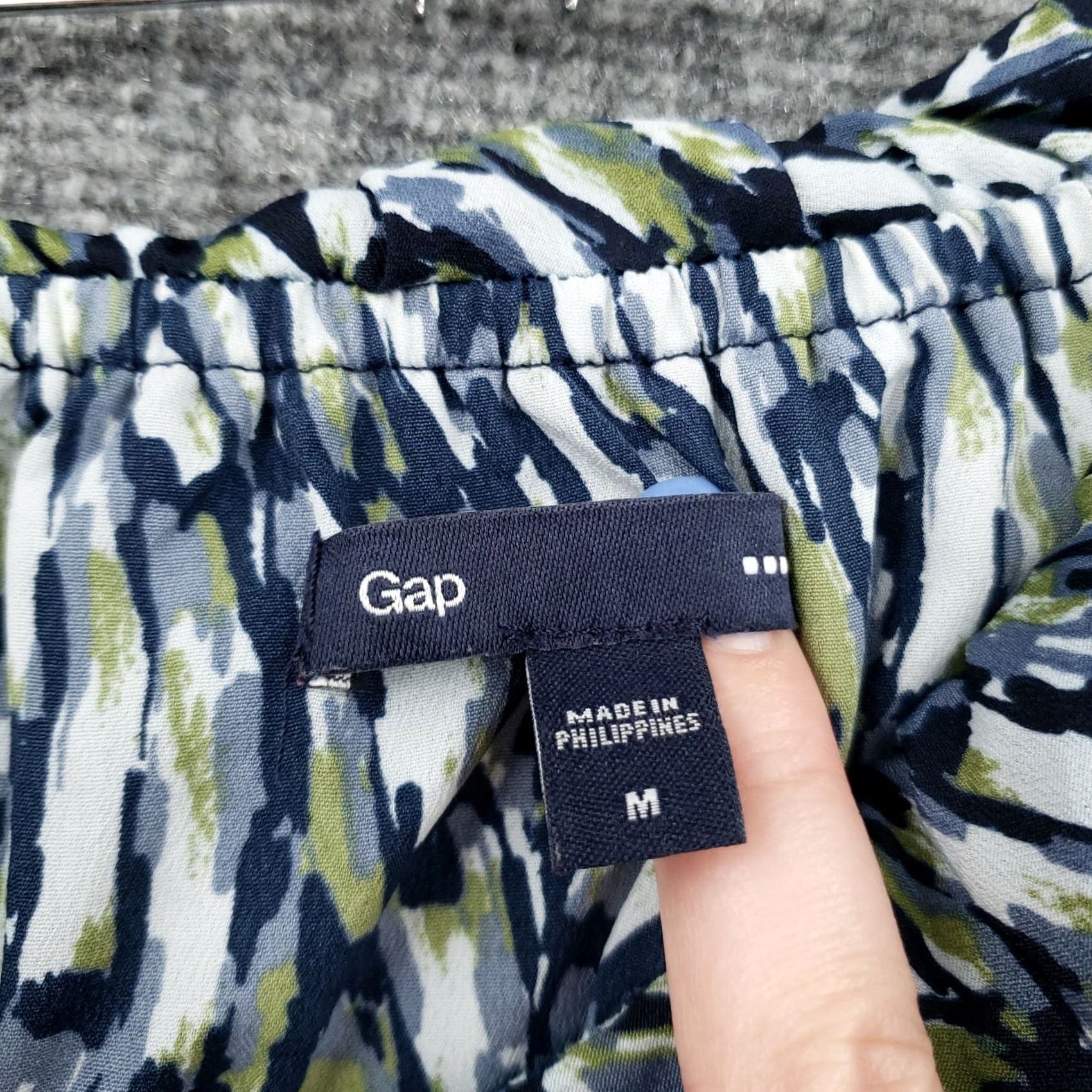 Gap Gap Dress Womens M Medium Blue Mini Printed Ruffles Strapless Overlap Polyester Dress Size M / US 6-8 / IT 42-44 - 3 Thumbnail