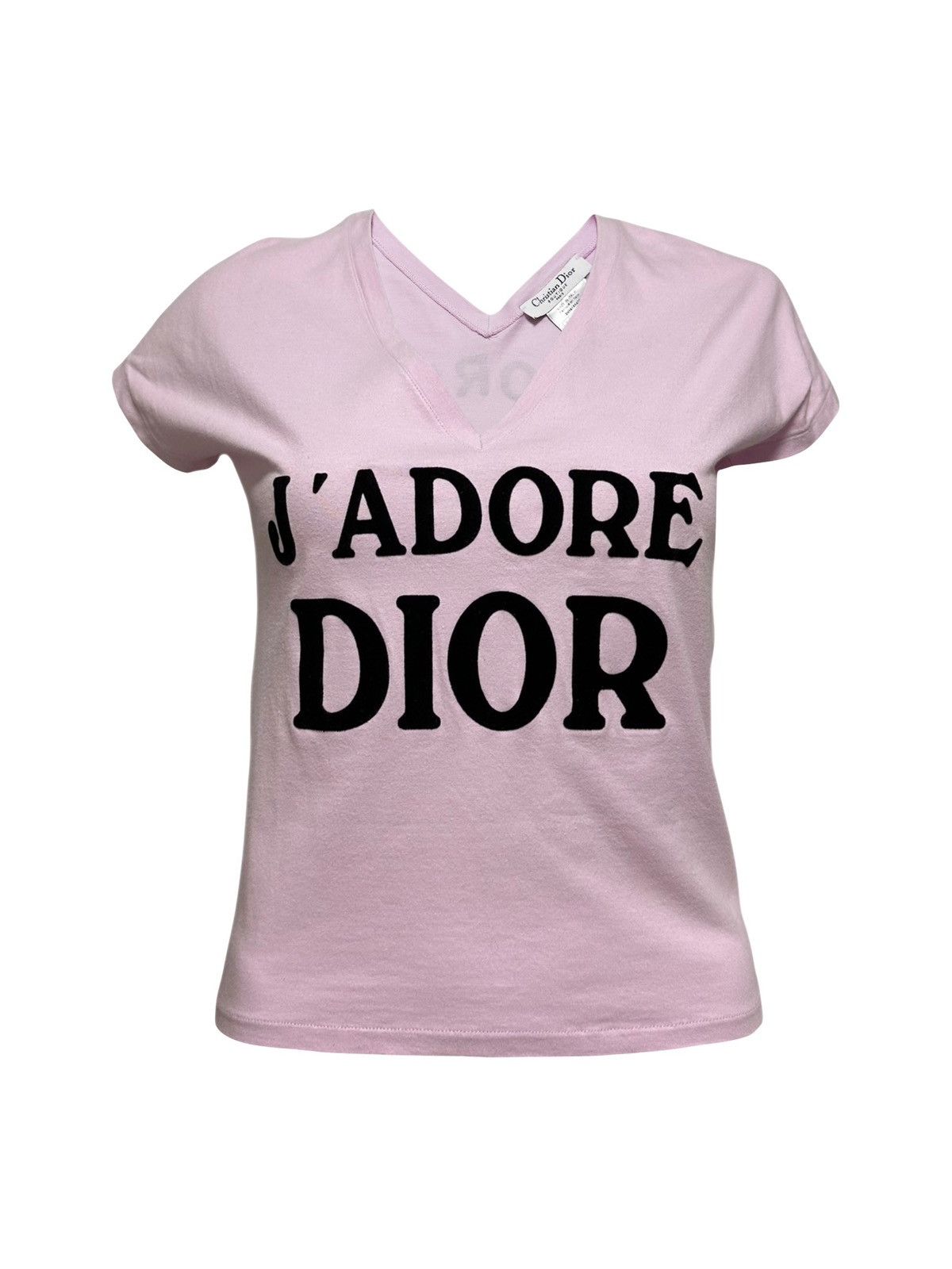 Dior Christian Dior F/W 2003 "J'ADORE DIOR" V-neck T-Shirt Size XS / US 0-2 / IT 36-38 - 1 Thumbnail