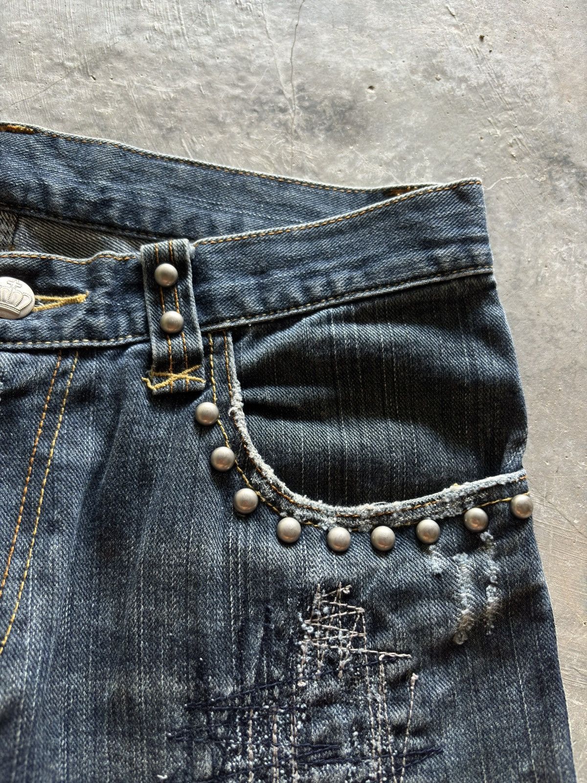 If Six Was Nine CUSTOM CULTURE distressed flare sashiko boro kapital style Size US 30 / EU 46 - 12 Thumbnail