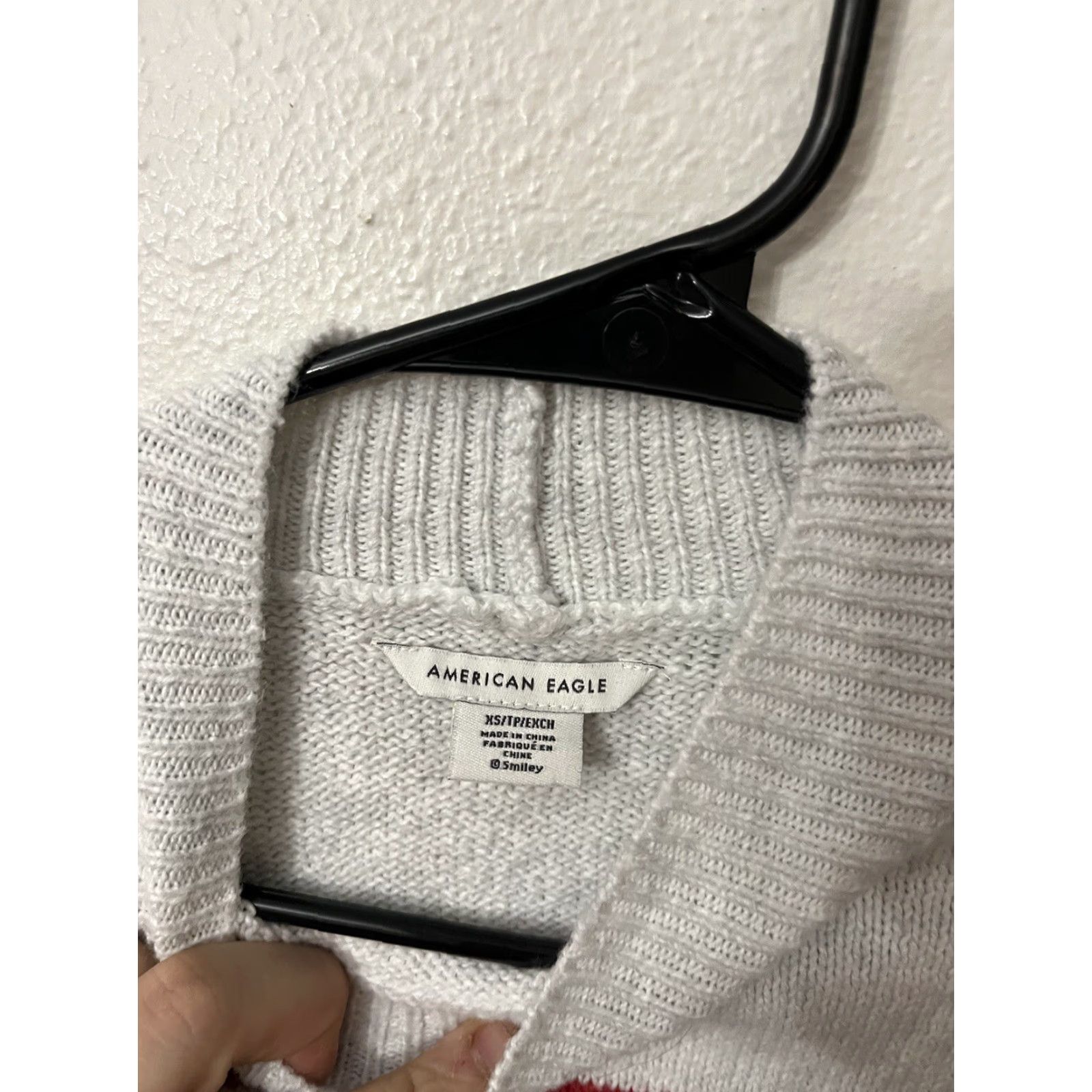American Eagle Outfitters AMERICAN EAGLE WOMENS SWEATER SMILEY FACE MOCK NECK XS GREY Tailored for Women Vintage? (No, not vintage) Size XS / US 0-2 / IT 36-38 - 4 Thumbnail