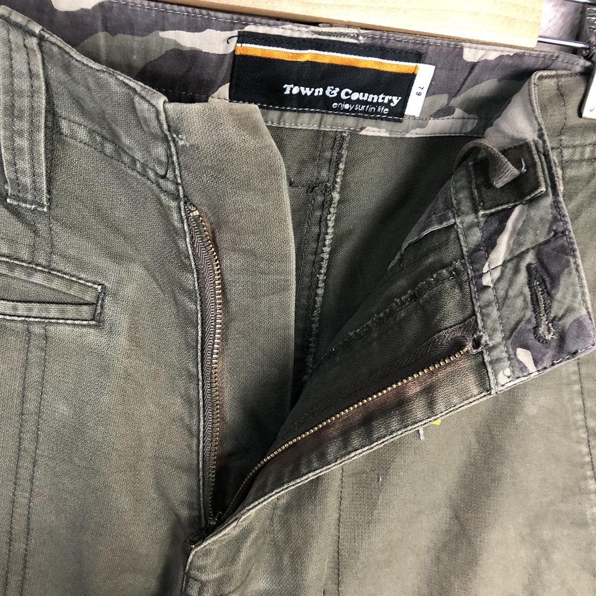 Japanese Brand Town & Country Green Cargo Multipocket Pants #A981 Size US 31 - 11 Thumbnail