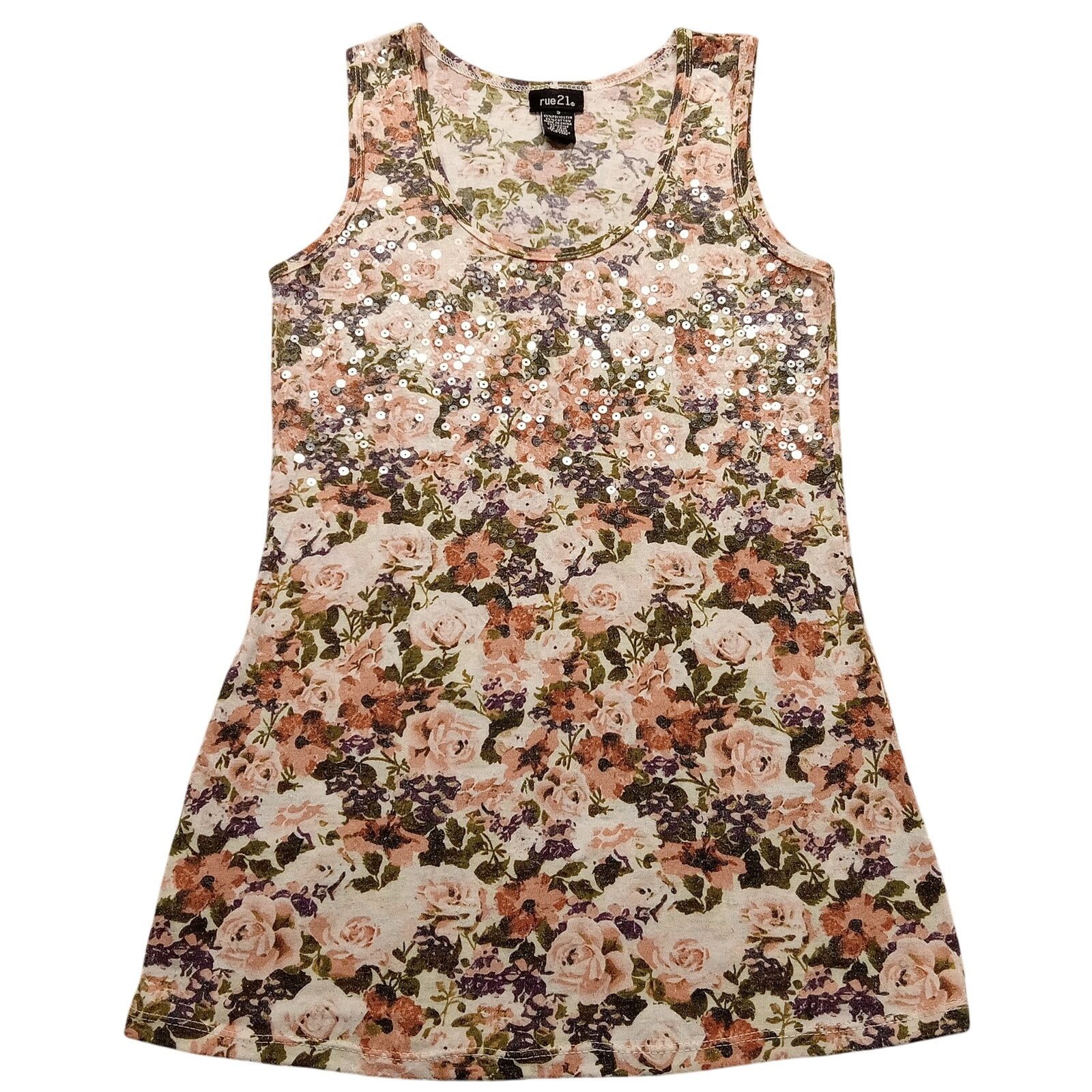 & Other Stories Rue 21 Sequin Top S Womens Sleeveless Floral Polyester Blend Size S / US 4 / IT 40 - 1 Thumbnail