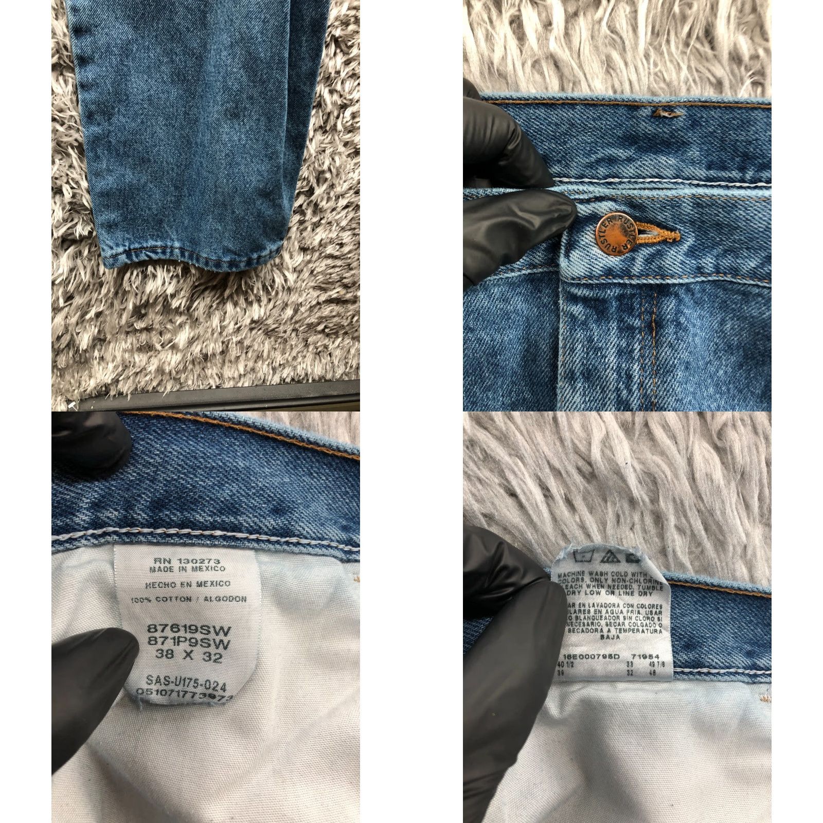 Vintage Rustler Jeans Main Point Brand Rustler Mens 38x32 Straight Mid Wash Blue Size US 38 / EU 54 - 8 Thumbnail