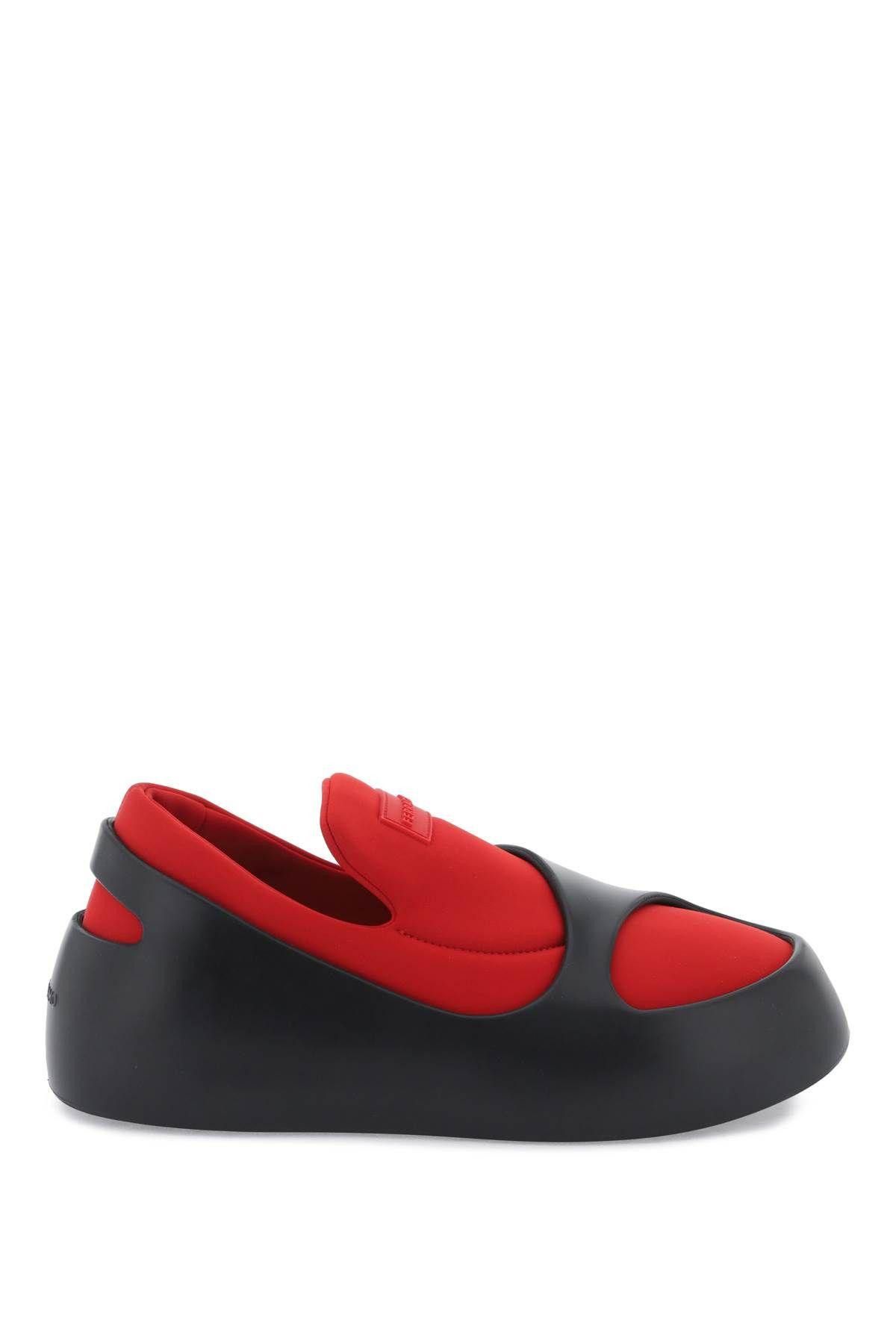 image of Salvatore Ferragamo Cut-Out Effect Slip-Ons Size Us 8 For Men Shoes in Black/Red