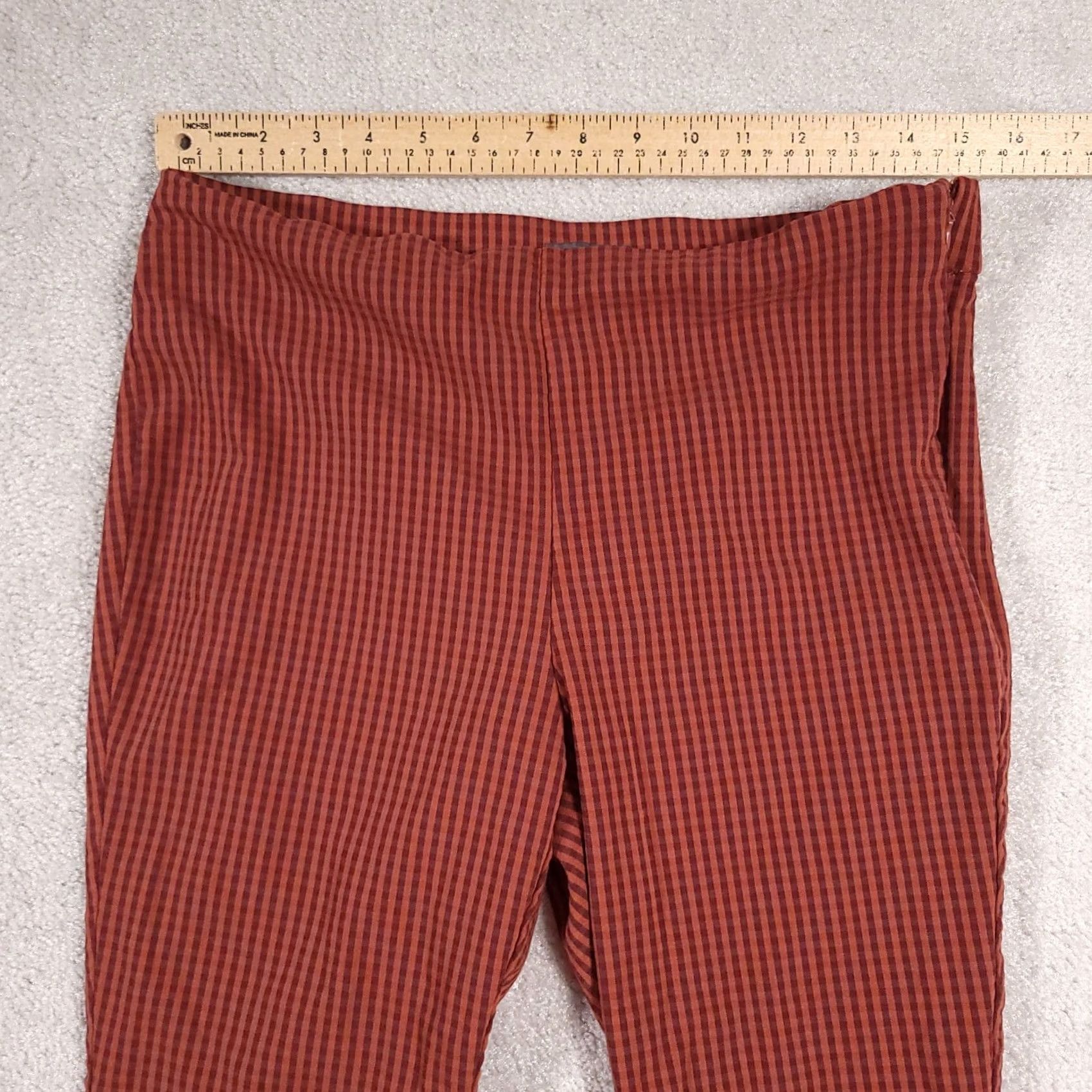 Worthington Worthington Pant Slacks Trouser Capri Women's 10 Orange Checked Slim Leg Cropped Size 32" / US 10 / IT 46 - 5 Thumbnail