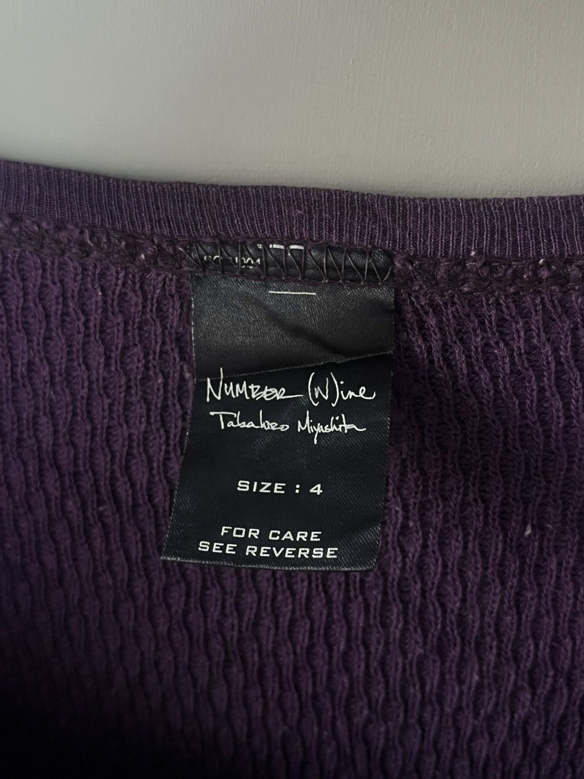 Number (N)ine AW02 NUMBER (N)INE WAFFLE KNIT THERMAL LONG SLEEVE JAPANESE Size US L / EU 52-54 / 3 - 8 Thumbnail