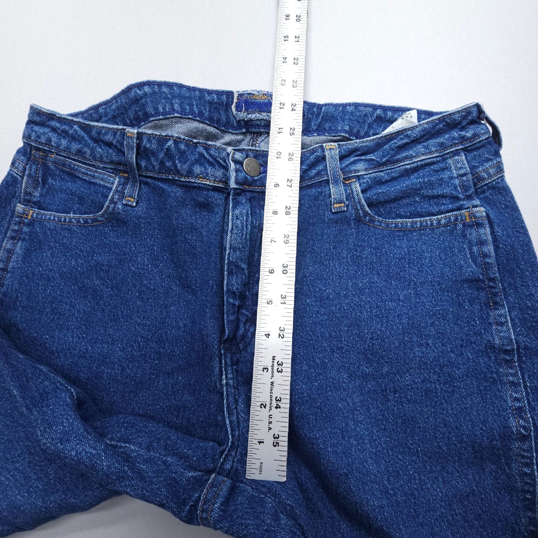Wrangler VINTAGE Wrangler Cowboy Cut Jeans Womens 34x33 Dark Wash Bootcut Denim 90s Southwestern Cowboy Cut Womens Jeans Size 38" / US 16 / IT 52 - 5 Thumbnail