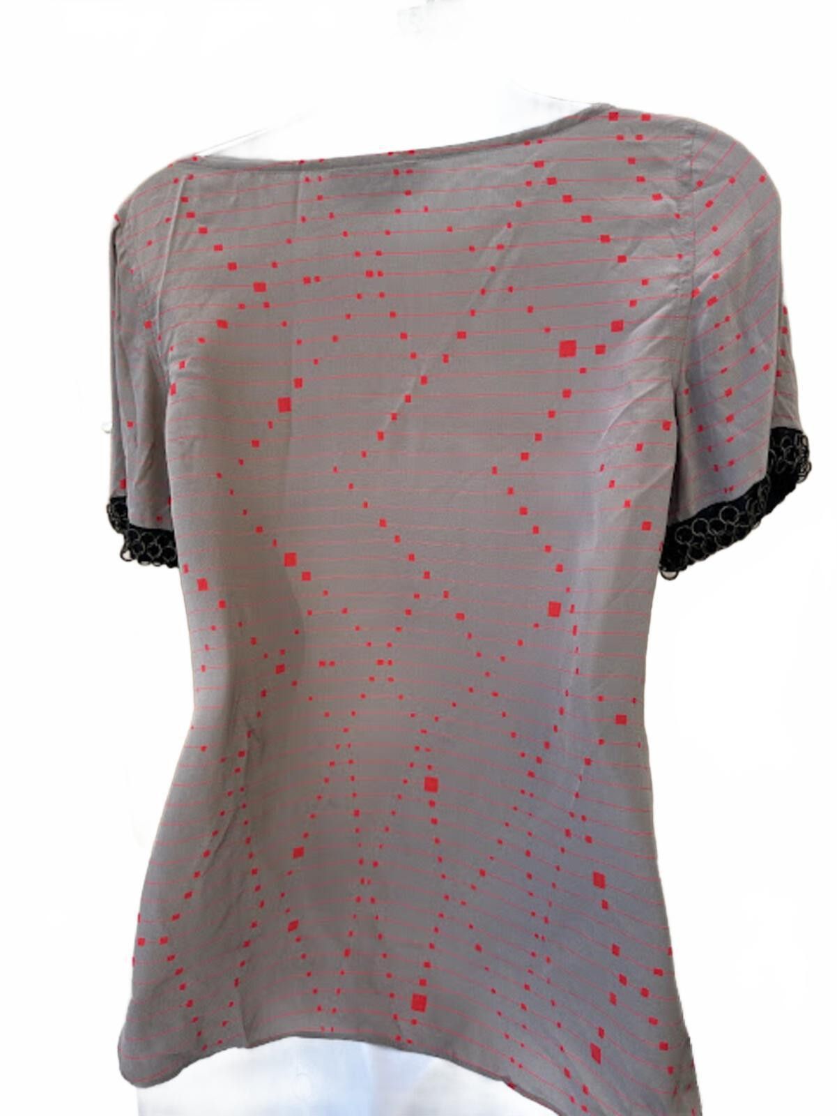 Other Vena Cava Silk Blouse Sheer Print Gray Size 2 Size XS / US 0-2 / IT 36-38 - 2 Thumbnail