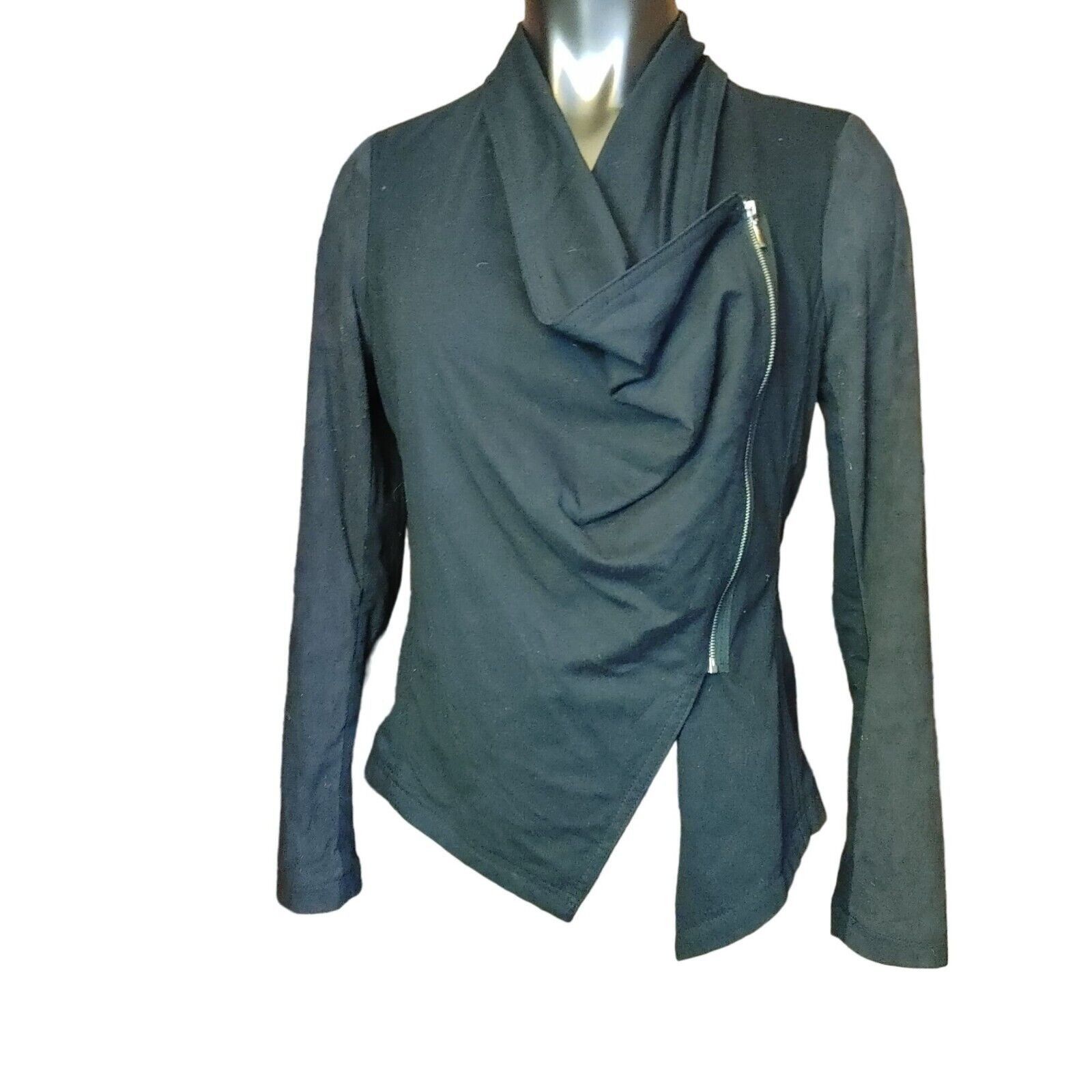 Other INC International Concepts Womens M Black Zip Up Wrap Jacket Size M / US 6-8 / IT 42-44 - 1 Thumbnail