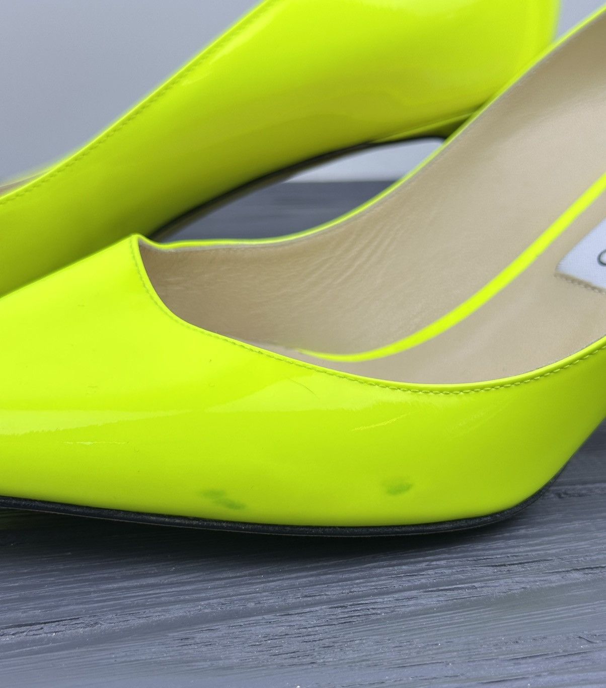 Jimmy Choo Jimmy Choo Yellow Patent Leather Pointed Toe Pumps Heels Size US 10 / IT 40 - 8 Thumbnail
